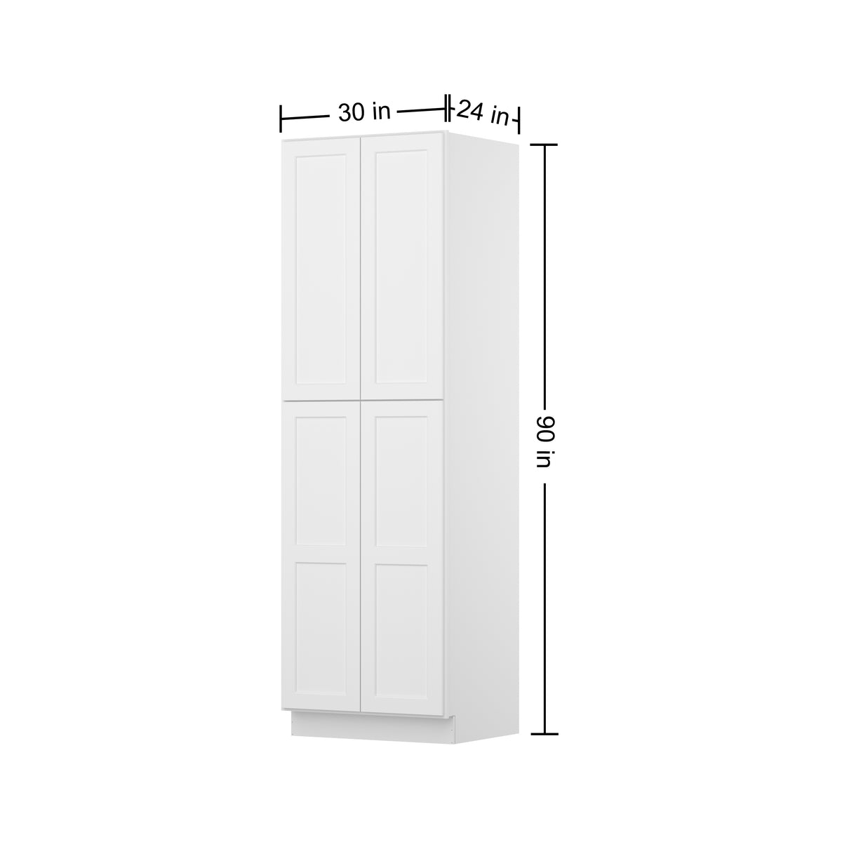 Easy-DIY 30-in W x 24-in D x 90-in H in Shaker White Ready to Assemble Utility Cabinets With Two Doors