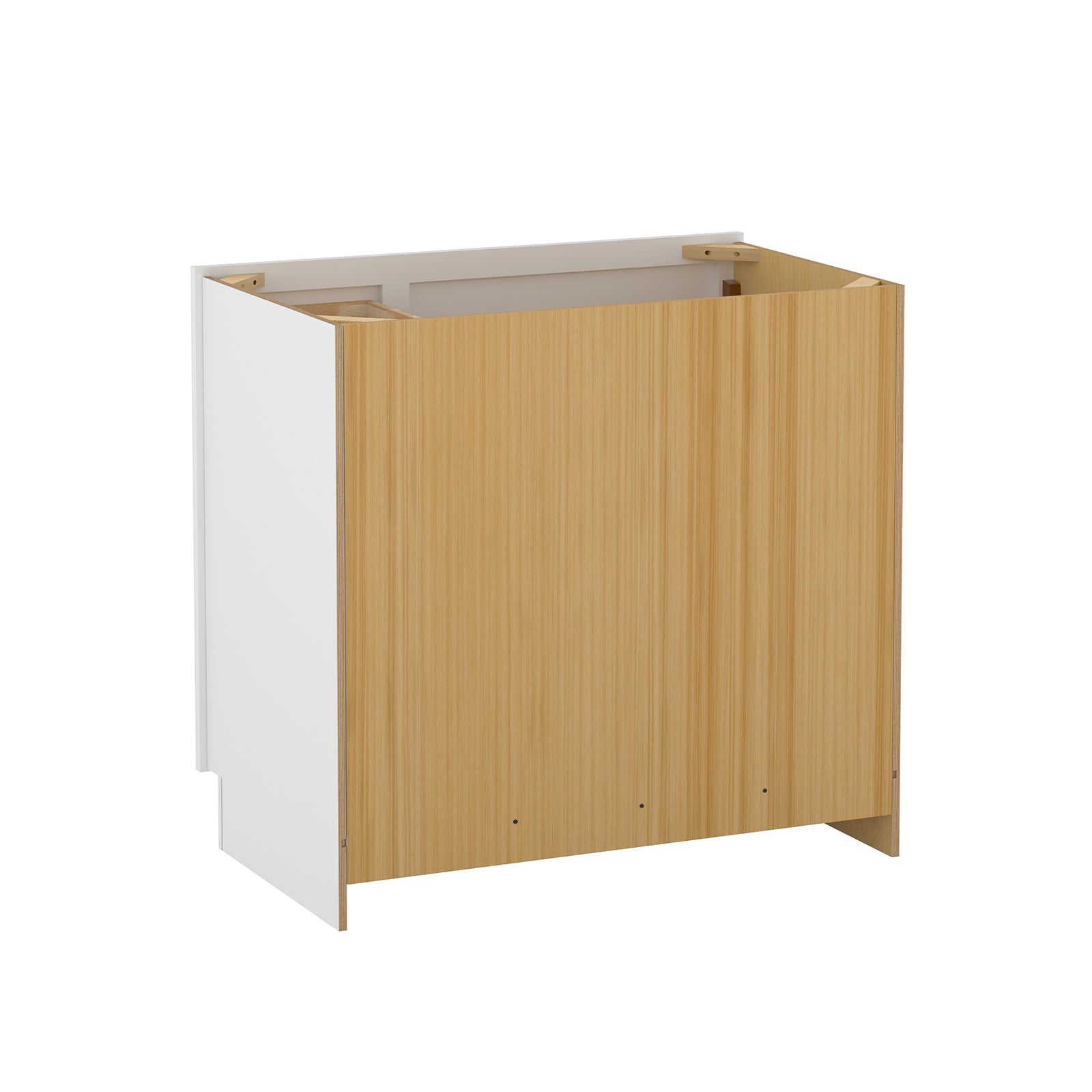 Easy-DIY Combo Bases - Drawers Right 36 in. W x 21 in. D x 34.5 in. H Bath Vanity Cabinet without Top in Shaker White