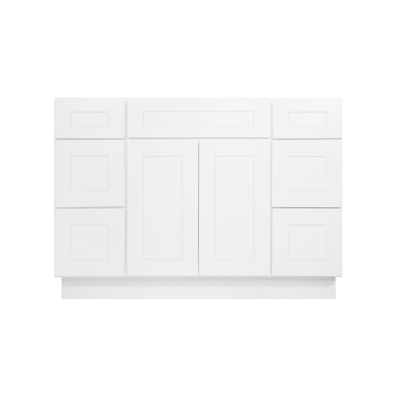 Easy-DIY Combo Bases - Two Drawer Stack 48 in. W x 21 in. D x 34.5 in. H Bath Vanity Cabinet without Top in Shaker White