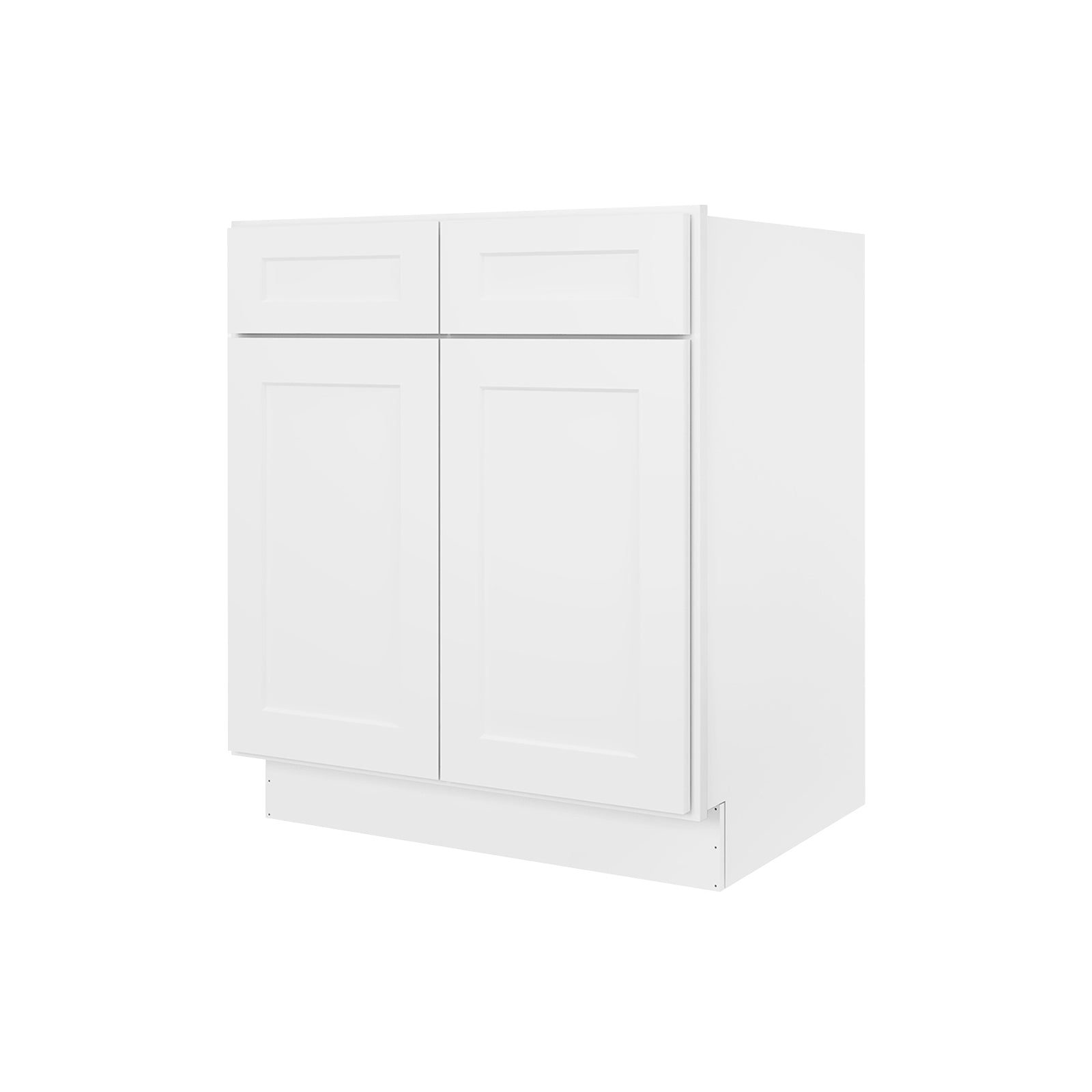Camlock 30 in. W x 21 in. D x 34.5 in. H Ready to Assemble Bath Vanity Cabinet without Top in Shaker White