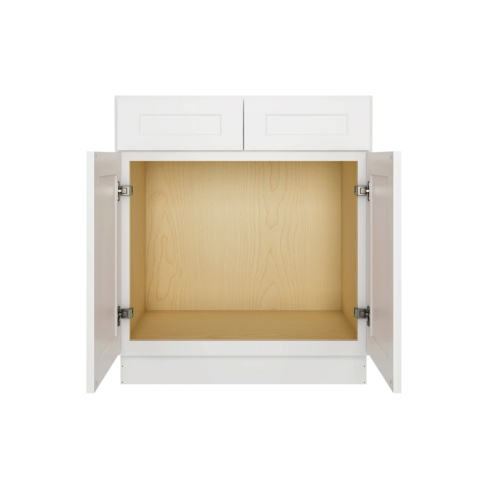 Camlock 30 in. W x 21 in. D x 34.5 in. H Ready to Assemble Bath Vanity Cabinet without Top in Shaker White