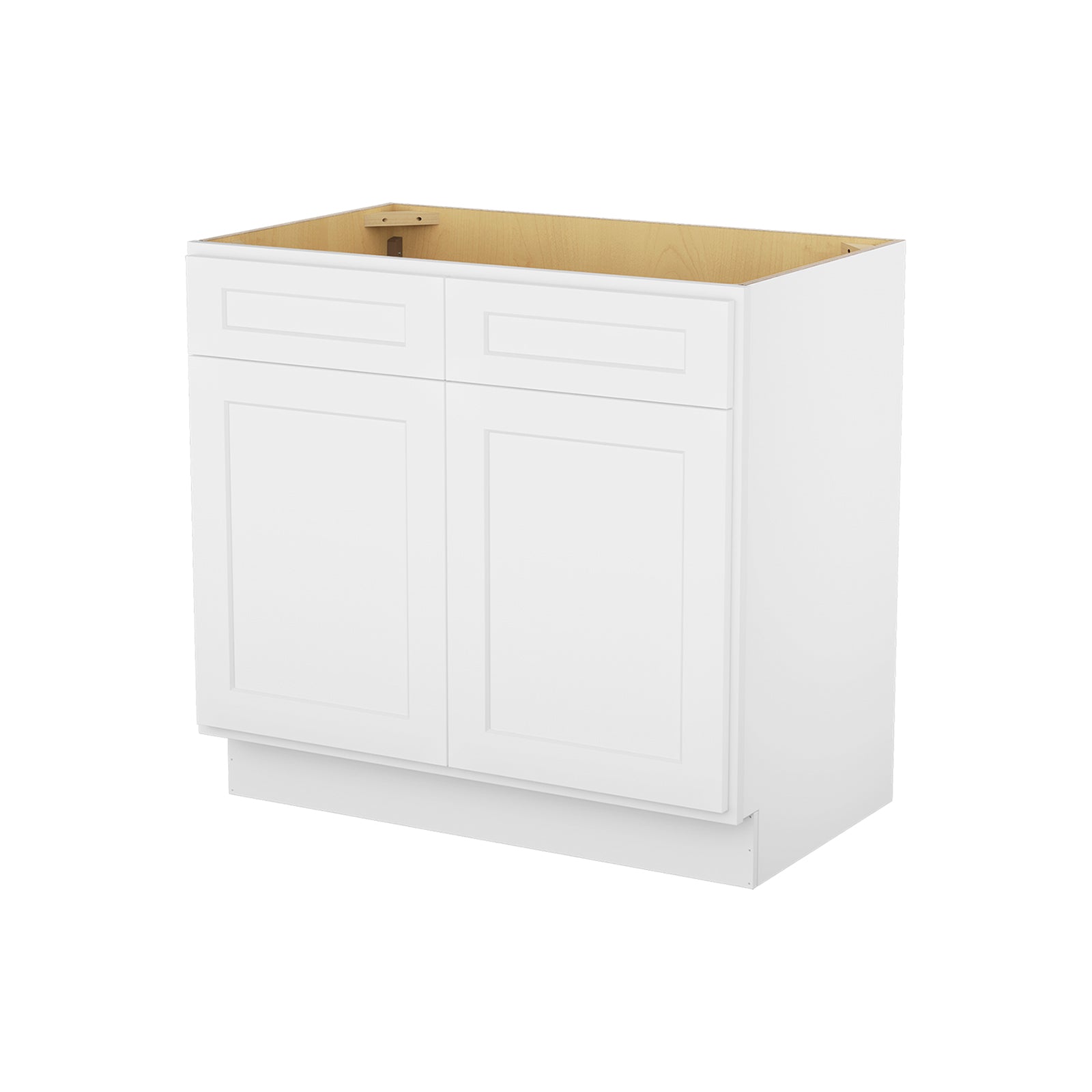 Camlock 36 in. W x 21 in. D x 34.5 in. H Ready to Assemble Bath Vanity Cabinet without Top in Shaker White