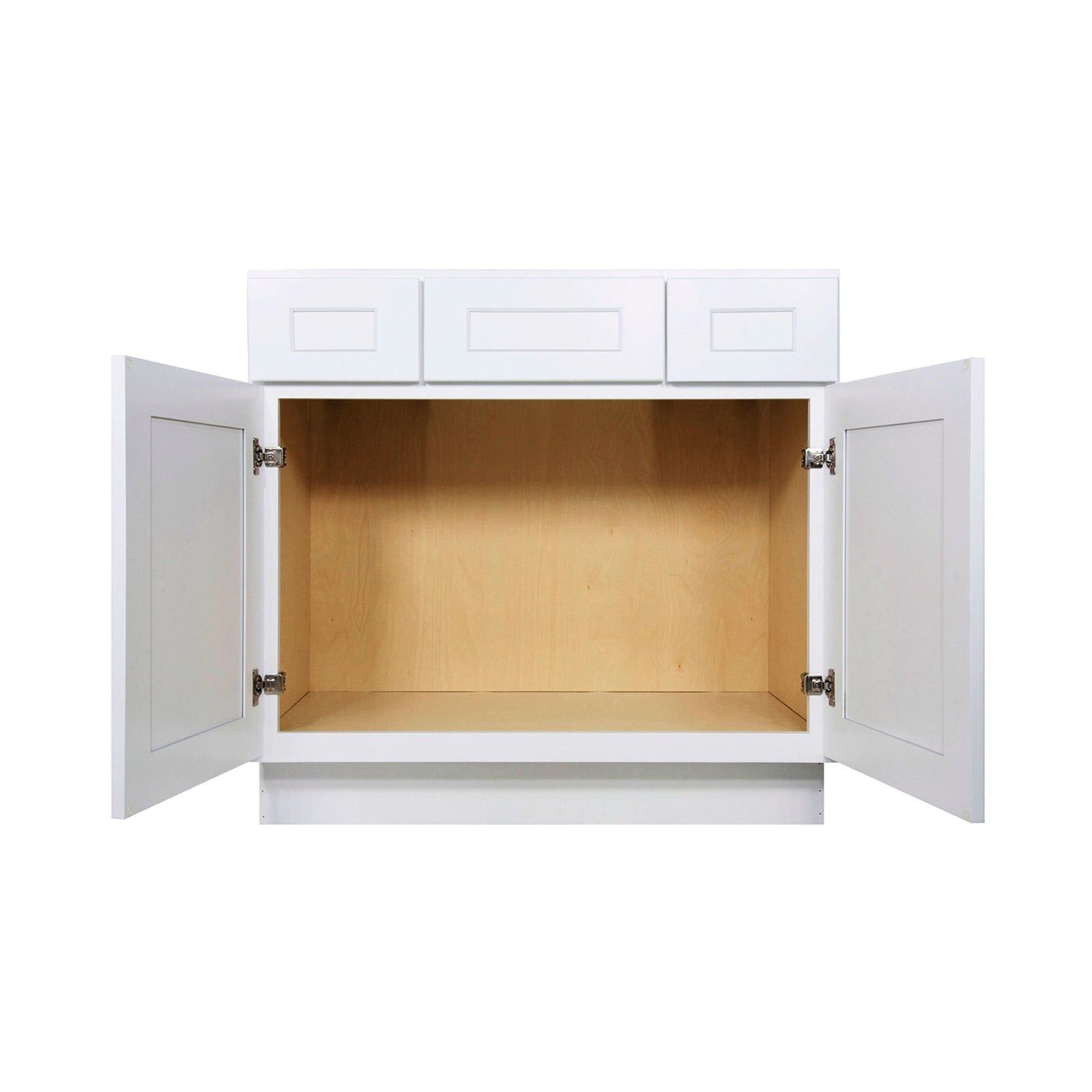 Camlock 2-Drawer 36 in. W x 21 in. D x 34.5 in. H Ready to Assemble Bath Vanity Cabinet without Top in Shaker White