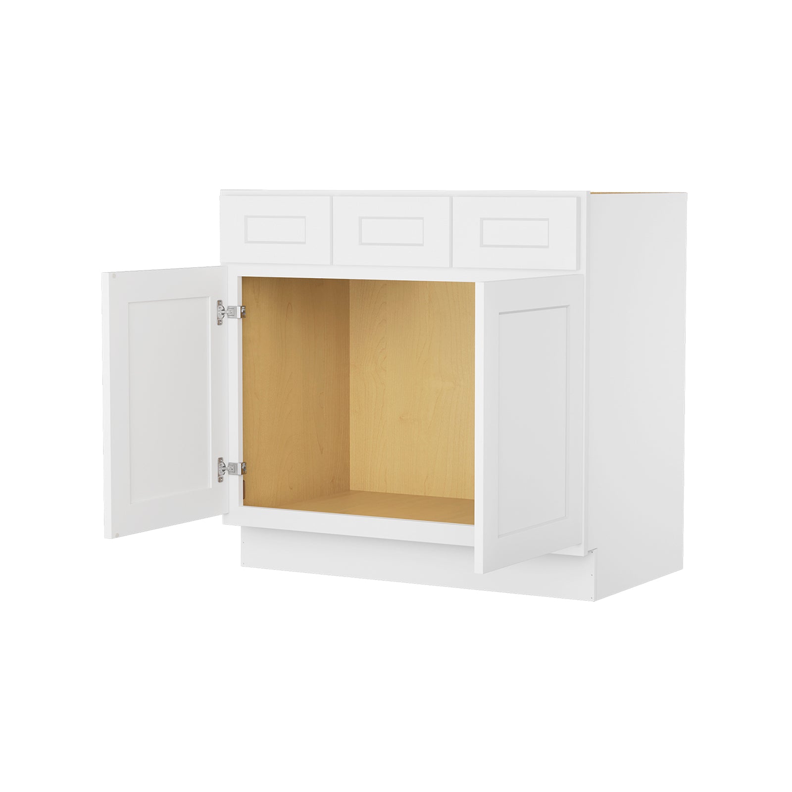 Camlock 2-Drawer 36 in. W x 21 in. D x 34.5 in. H Ready to Assemble Bath Vanity Cabinet without Top in Shaker White
