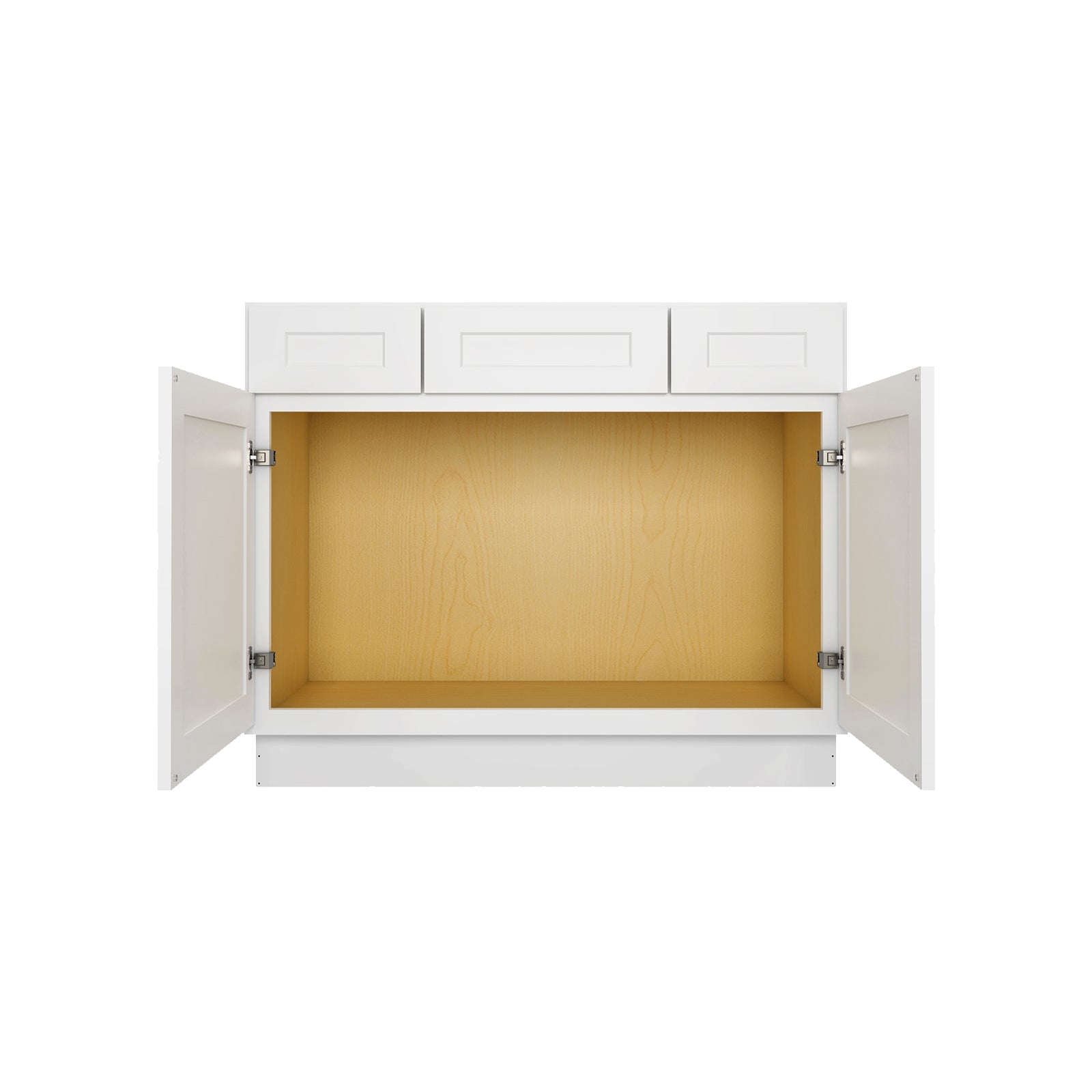 Camlock 2-Drawer 42 in. W x 21 in. D x 34.5 in. H Ready to Assemble Bath Vanity Cabinet without Top in Shaker White