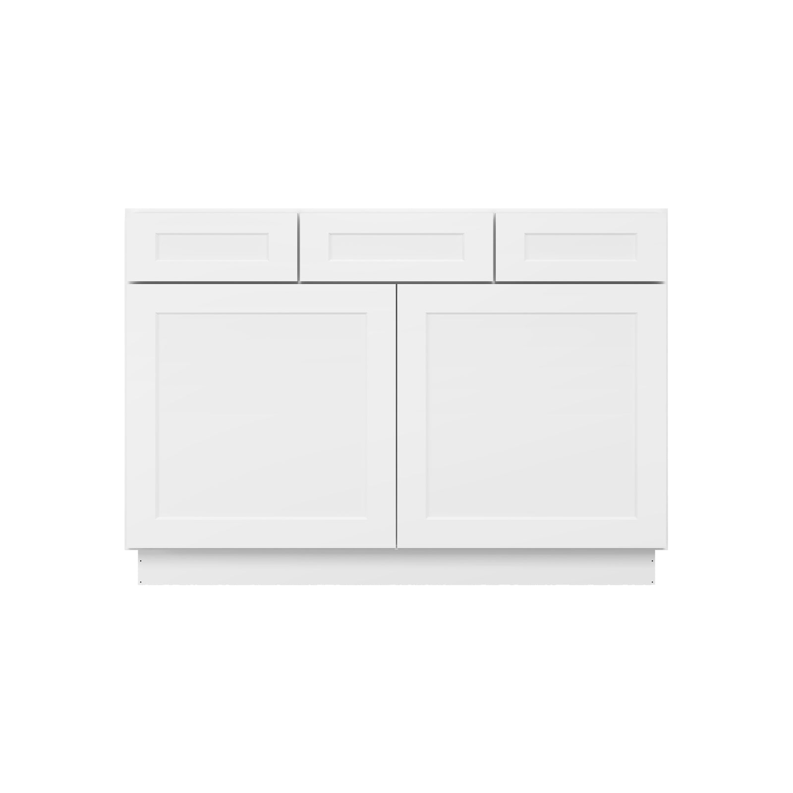 Camlock 2-Drawer 48 in. W x 21 in. D x 34.5 in. H Ready to Assemble Bath Vanity Cabinet without Top in Shaker White