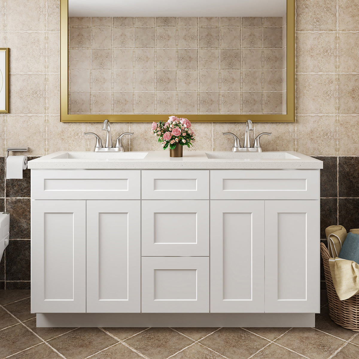V Series VSDB Three Drawer Bathroom Vanity Base Cabinet, Kitchen Cabinet
