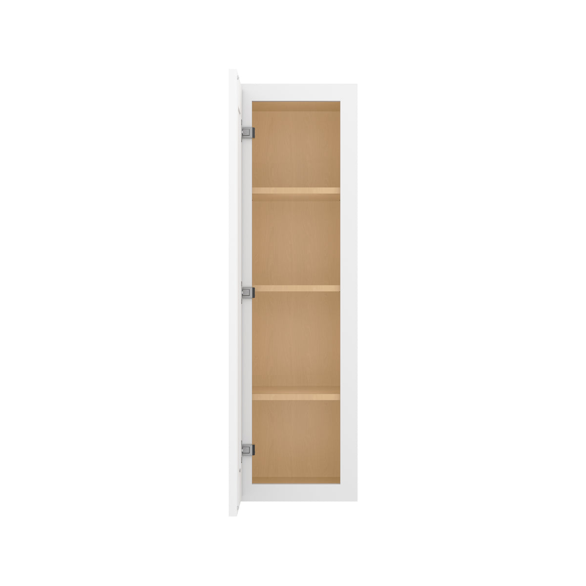 Easy-DIY 12-in W x 12-in D x 42-in H in Shaker White Ready to Assemble Wall Kitchen Cabinet 1 Door-3 Shelves