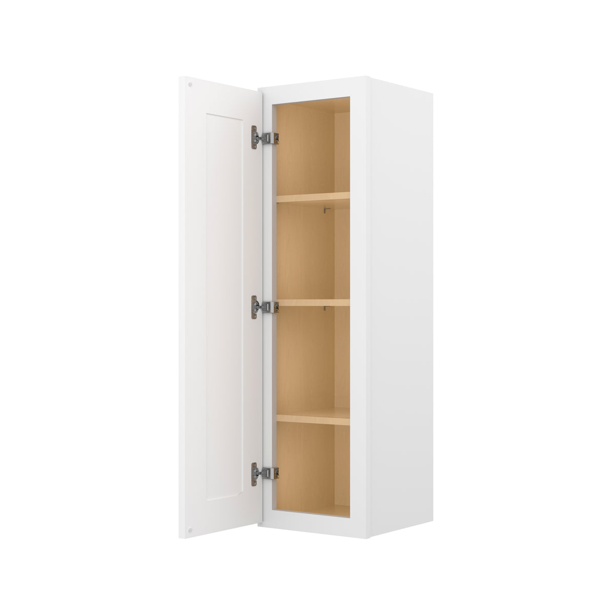 Easy-DIY 12-in W x 12-in D x 42-in H in Shaker White Ready to Assemble Wall Kitchen Cabinet 1 Door-3 Shelves
