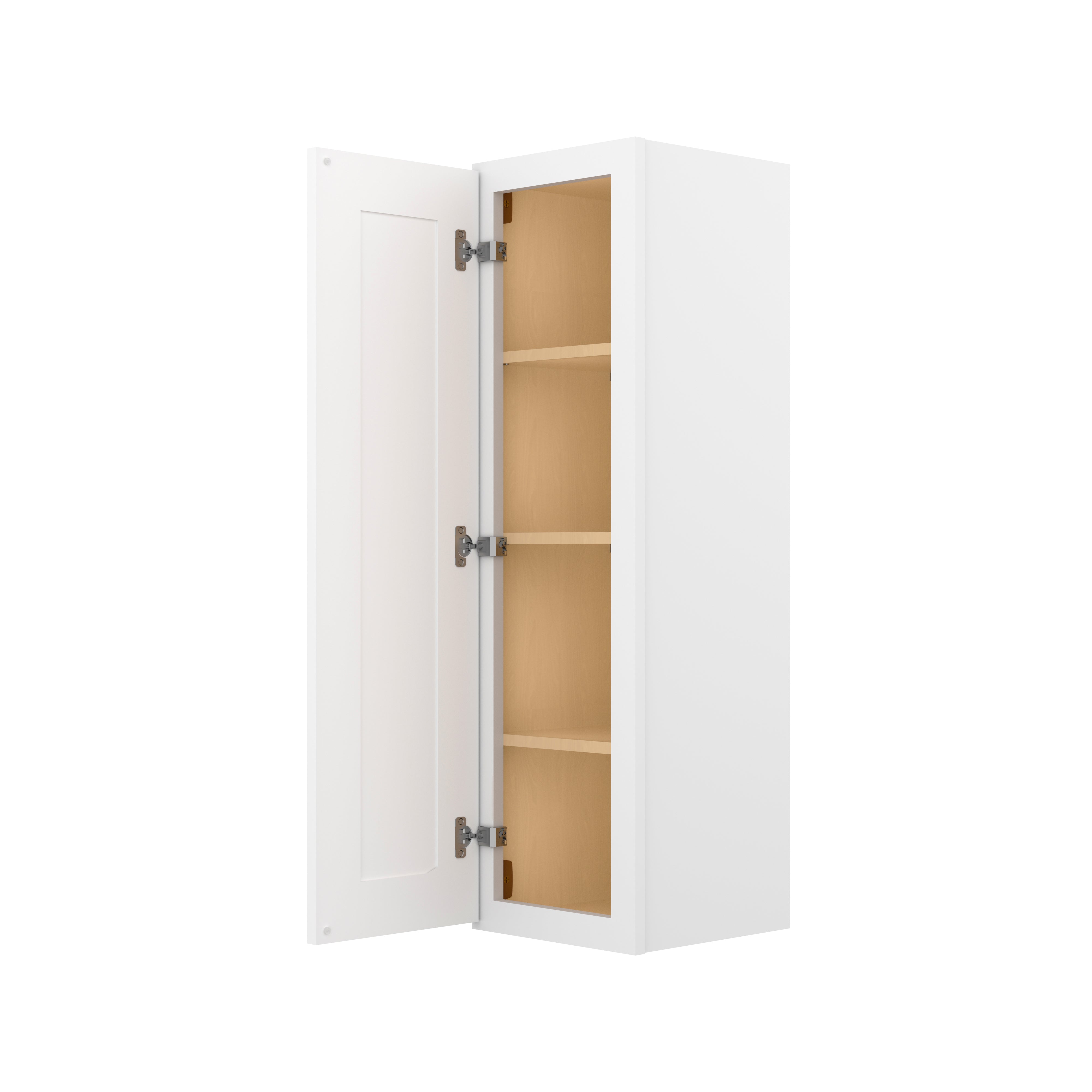 Easy-DIY 12-in W x 12-in D x 42-in H in Shaker White Ready to Assemble Wall Kitchen Cabinet 1 Door-3 Shelves