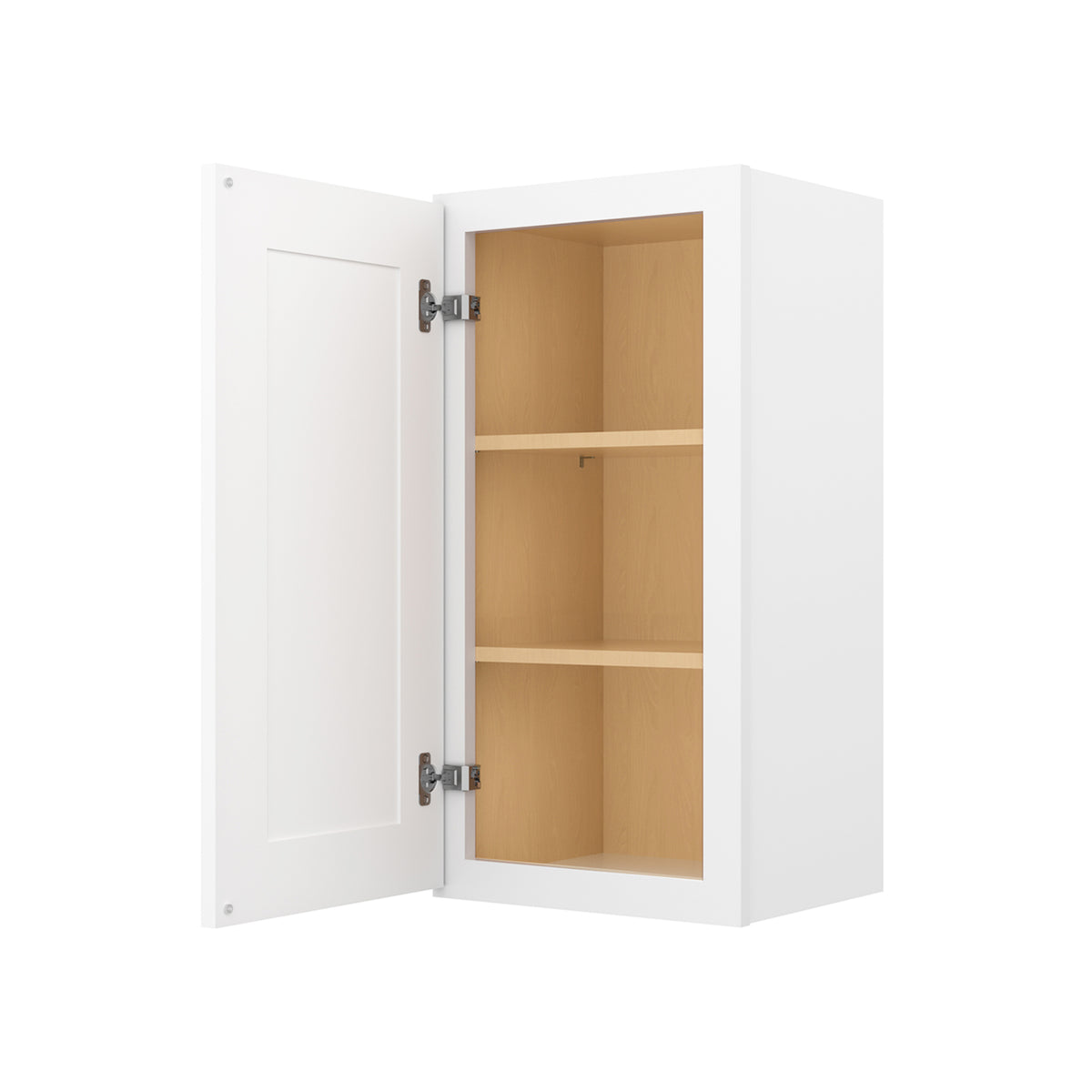 HOMLUX Easy-DIY 15-in W x 12-in D x 42-in H in Shaker White Ready to Assemble Wall Kitchen Cabinet 1 Door-3 Shelves