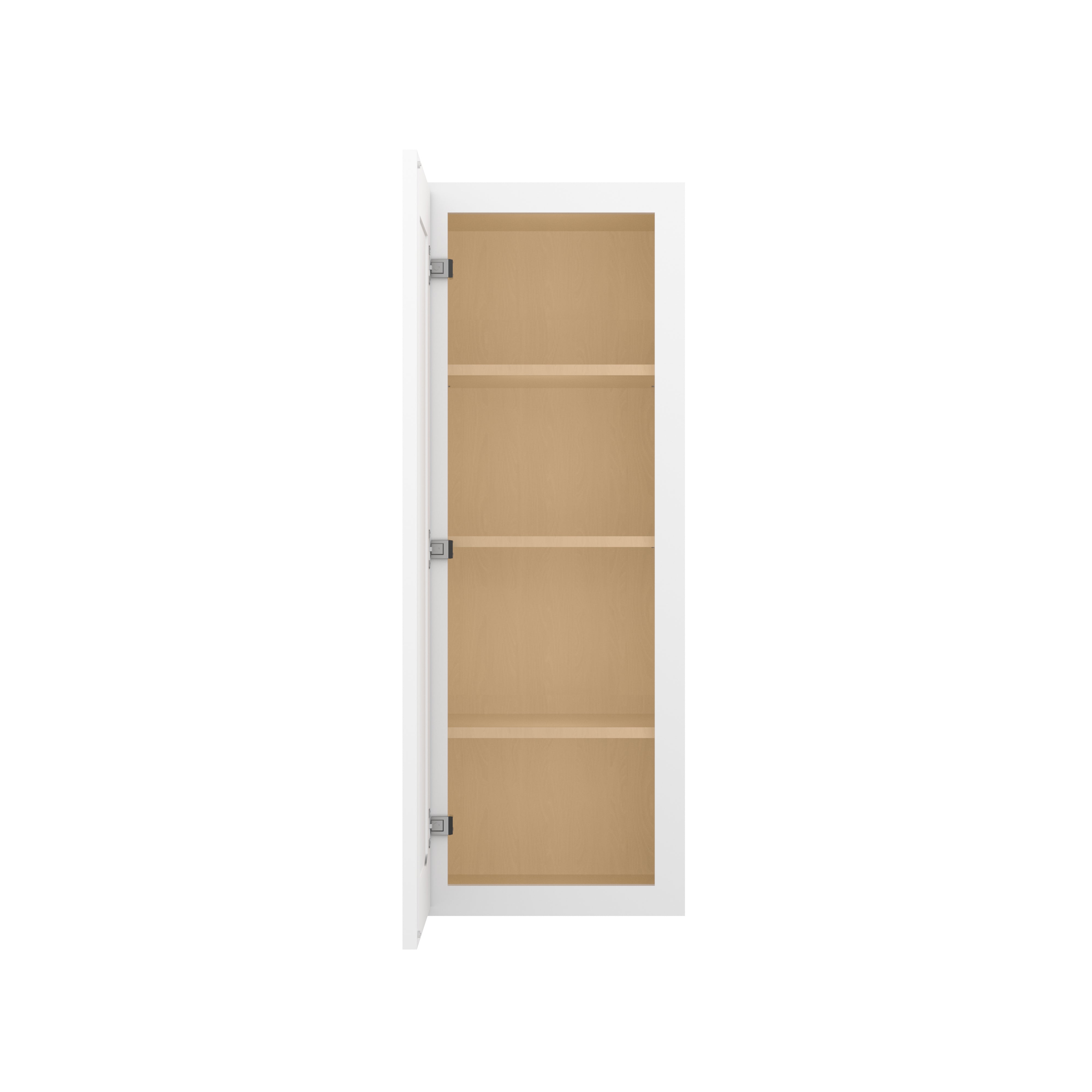 HOMLUX Easy-DIY 15-in W x 12-in D x 42-in H in Shaker White Ready to Assemble Wall Kitchen Cabinet 1 Door-3 Shelves