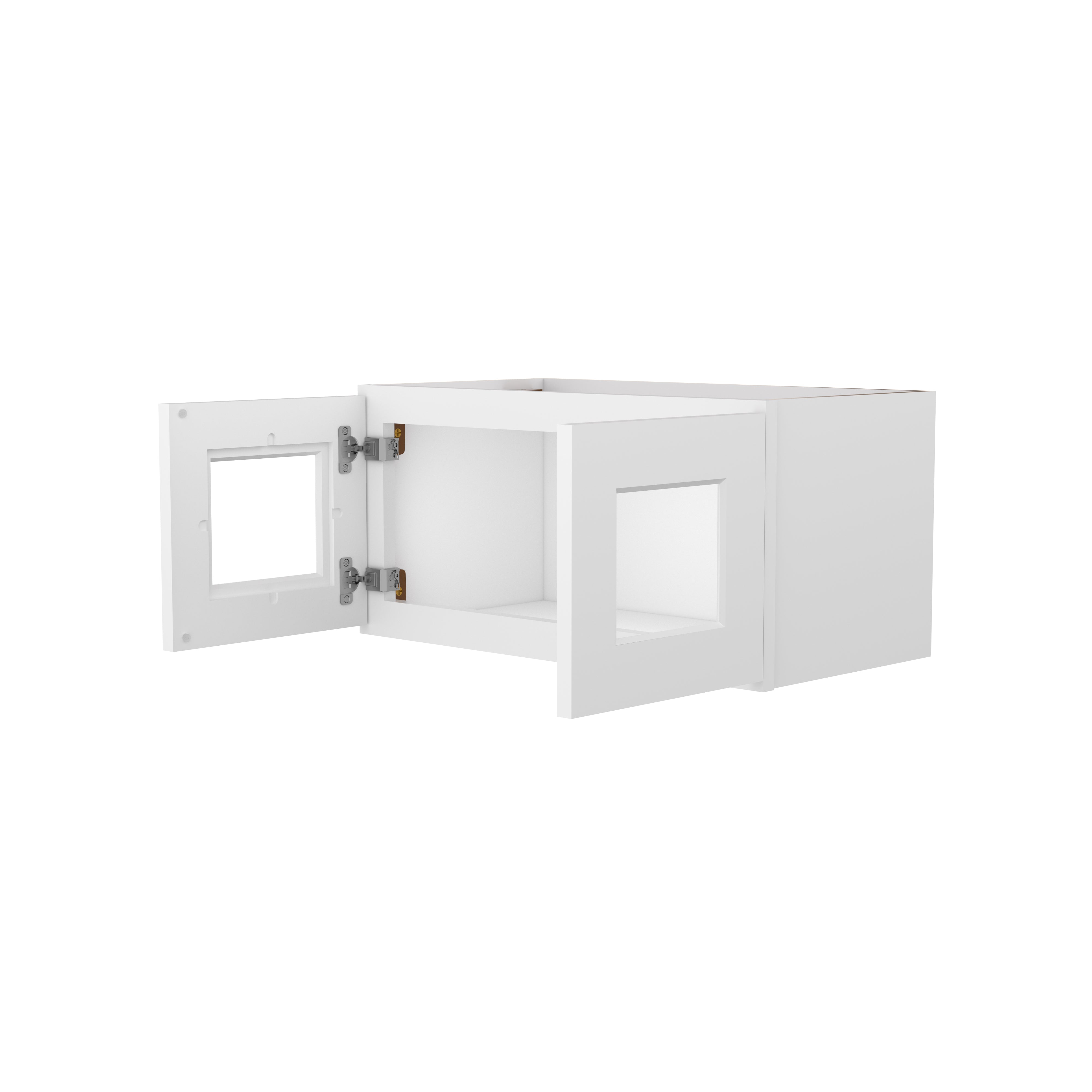 HOMLUX Easy DIY 24-in W x 12-in D x 12-in H in Royal White Plywood Ready to Assemble Wall Kitchen Cabinet Glass NOT included