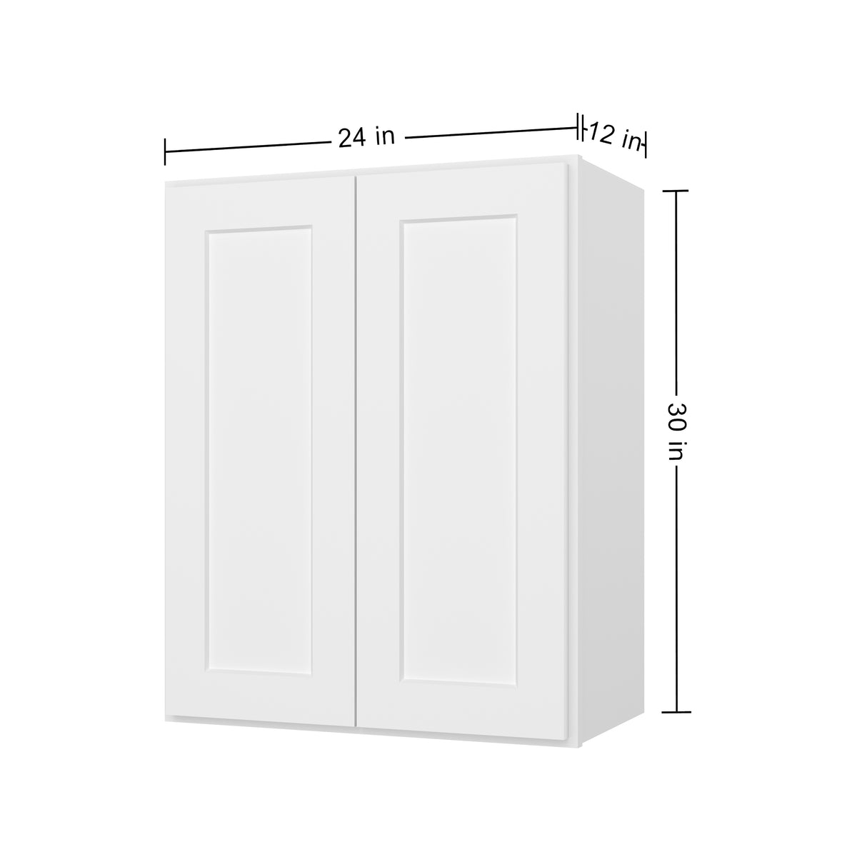 HOMLUX Easy-DIY 24-in W x 12-in D x 42-in H in Shaker White Ready to Assemble Wall Kitchen Cabinet