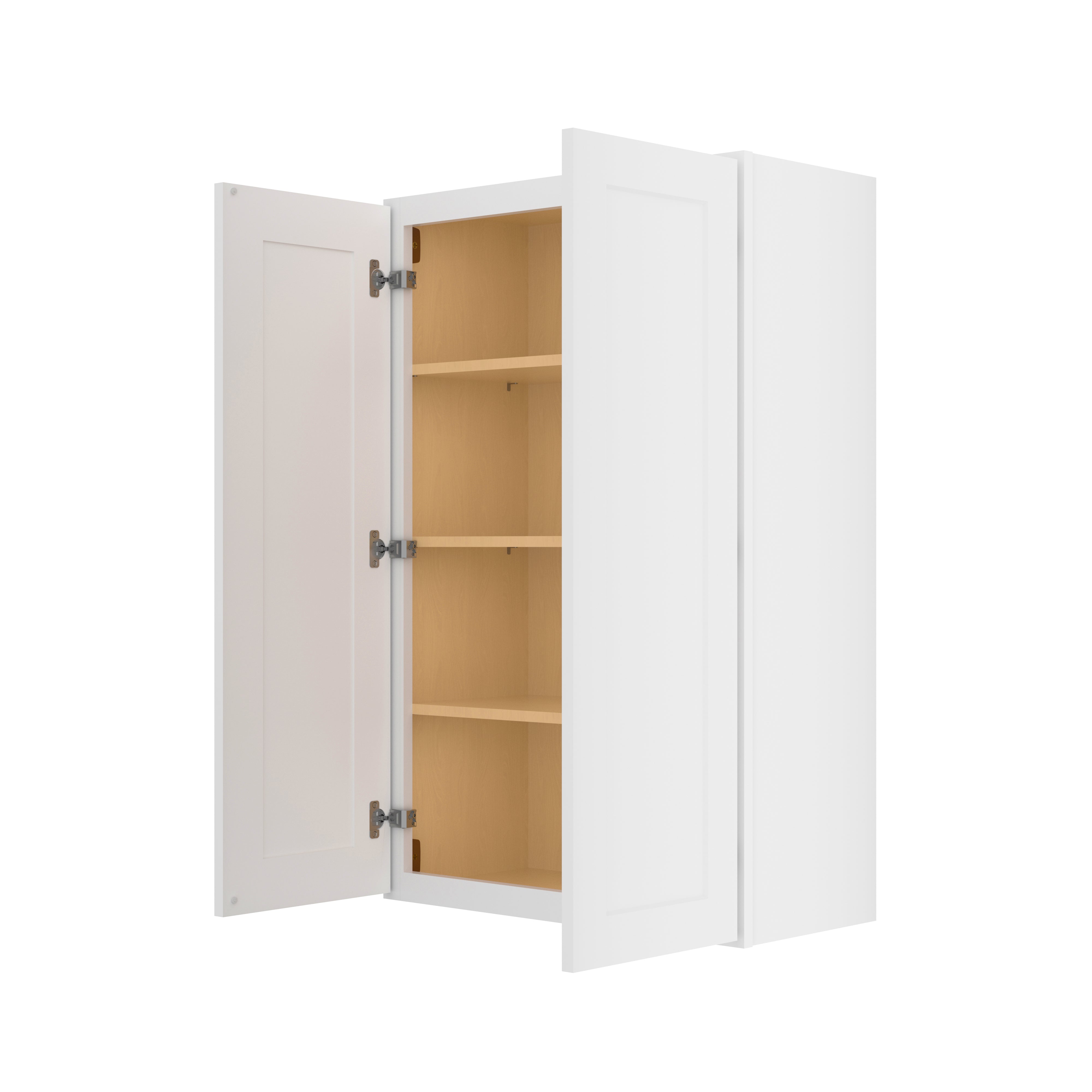 Easy-DIY 27-in W x 12-in D x 42-in H in Shaker White Ready to Assemble Wall Kitchen Cabinet 2 Door-3 Shelves