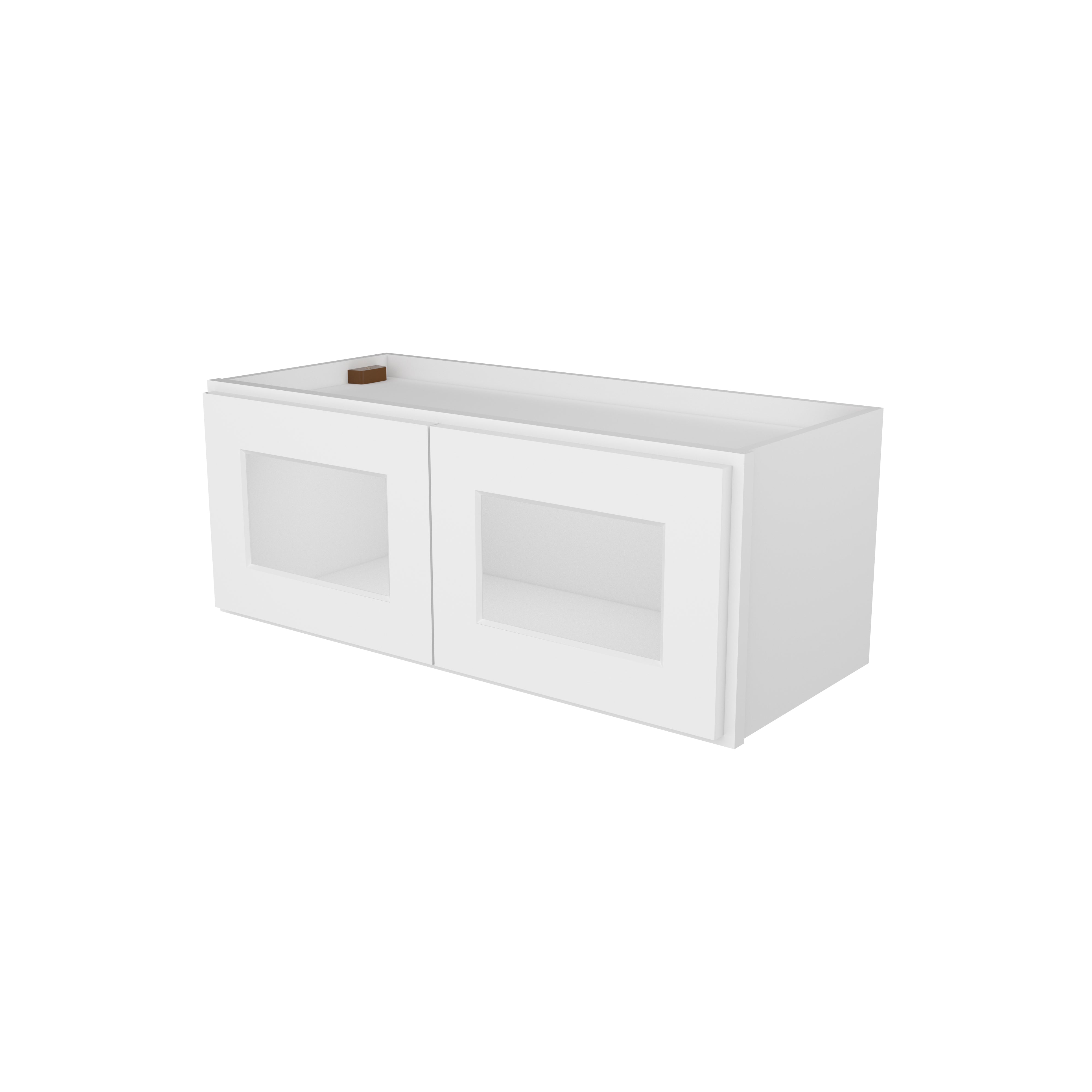 Easy-DIY 30-in W x 12-in D x 12-in H in Shaker White Ready to Assemble Wall Kitchen Cabinet Glass NOT Included