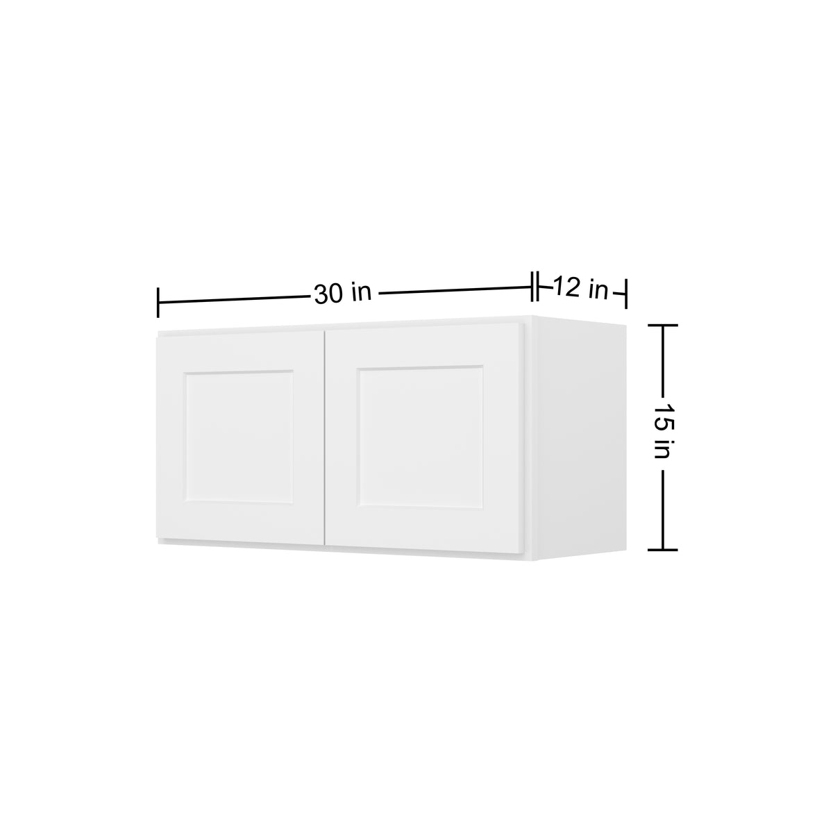 HOMLUX Easy-DIY 33-in W x 12-in D x 42-in H in Shaker White Ready to Assemble Wall Kitchen Cabinet 2 Door-3 Shelves