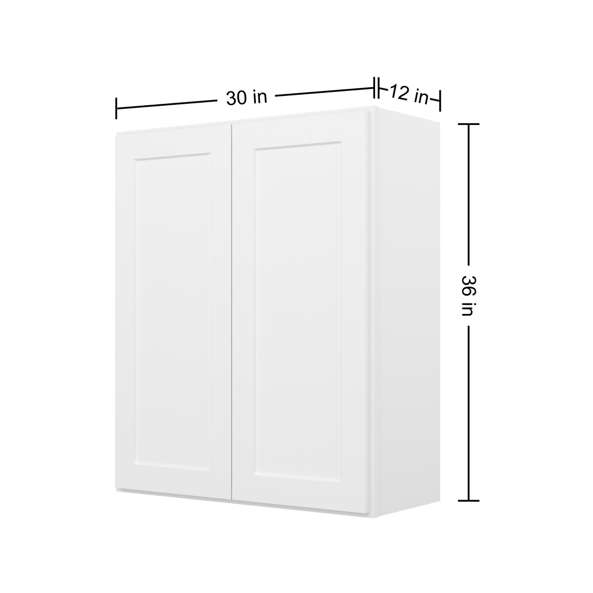 HOMLUX Easy-DIY 33-in W x 12-in D x 42-in H in Shaker White Ready to Assemble Wall Kitchen Cabinet 2 Door-3 Shelves