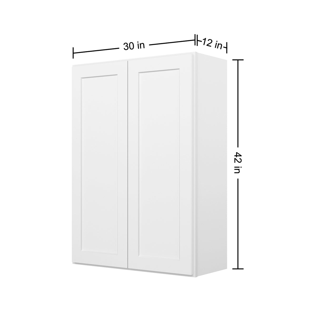 HOMLUX Easy DIY 30-in W x 12-in D x 42-in H in Royal White Plywood Ready to Assemble Wall Kitchen Cabinet Glass NOT included