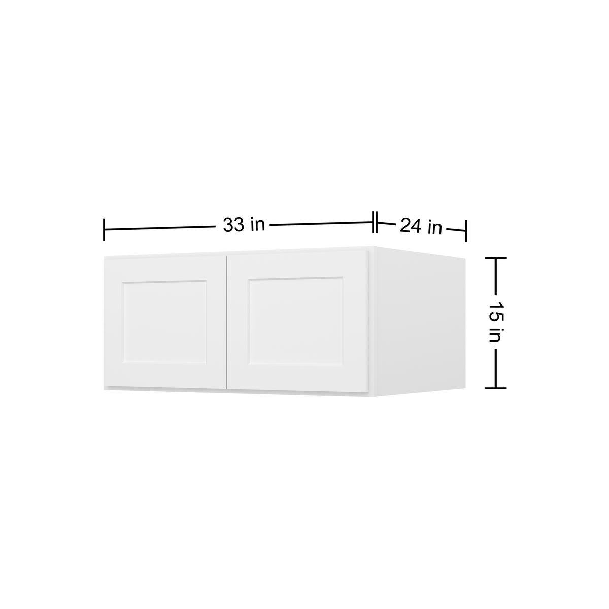 HOMLUX Easy-DIY 33-in W x 24-in D x 24-in H in Shaker White Ready to Assemble Wall Refrigerator Kitchen Cabinet with 2 Doors