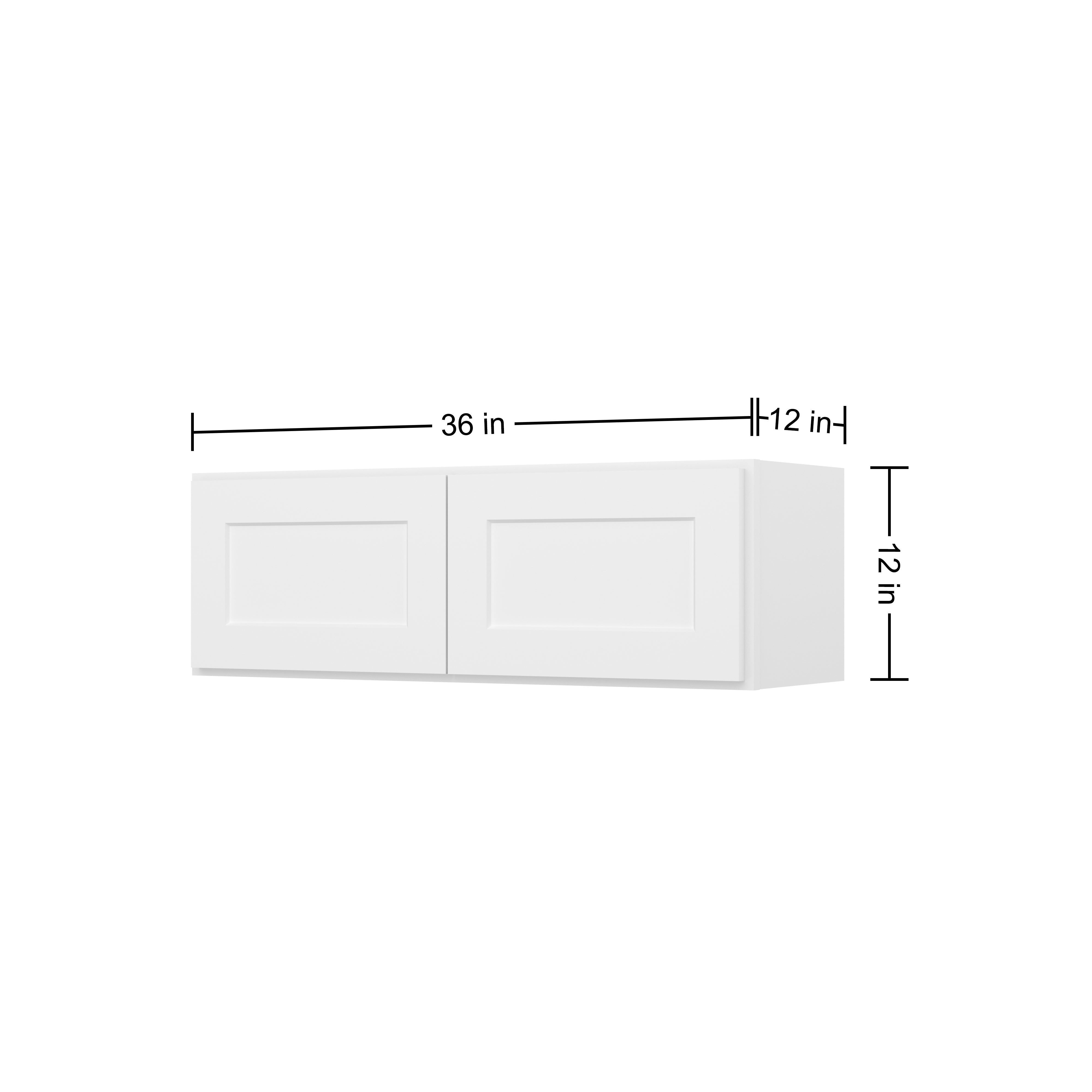 HOMLUX Easy-DIY 36-in W x 12-in D x 15-in H in Shaker White Ready to Assemble Wall Kitchen Cabinet 2 Doors