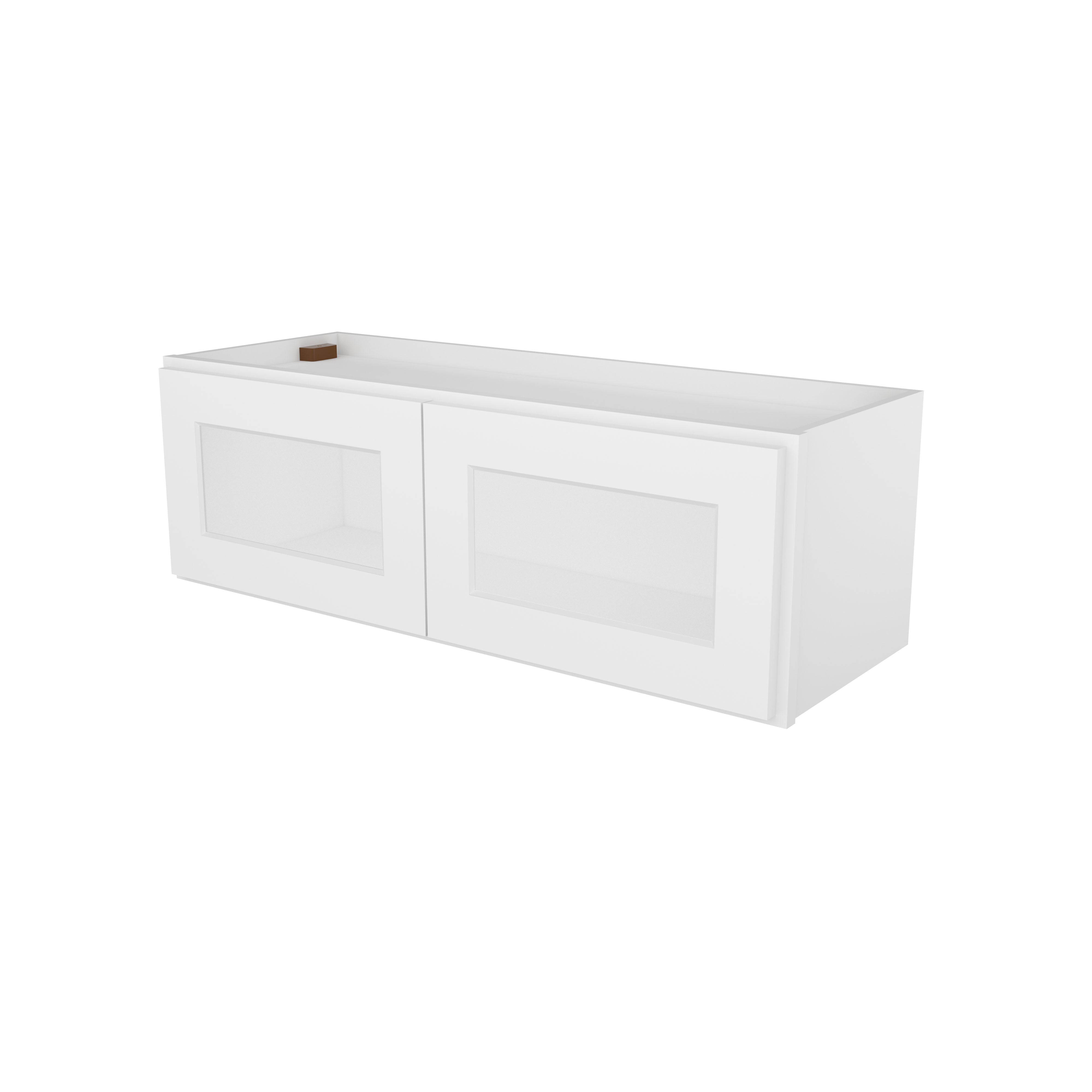 Easy-DIY 36-in W x 12-in D x 12-in H in Shaker White Ready to Assemble Wall Kitchen Cabinet Glass NOT Included