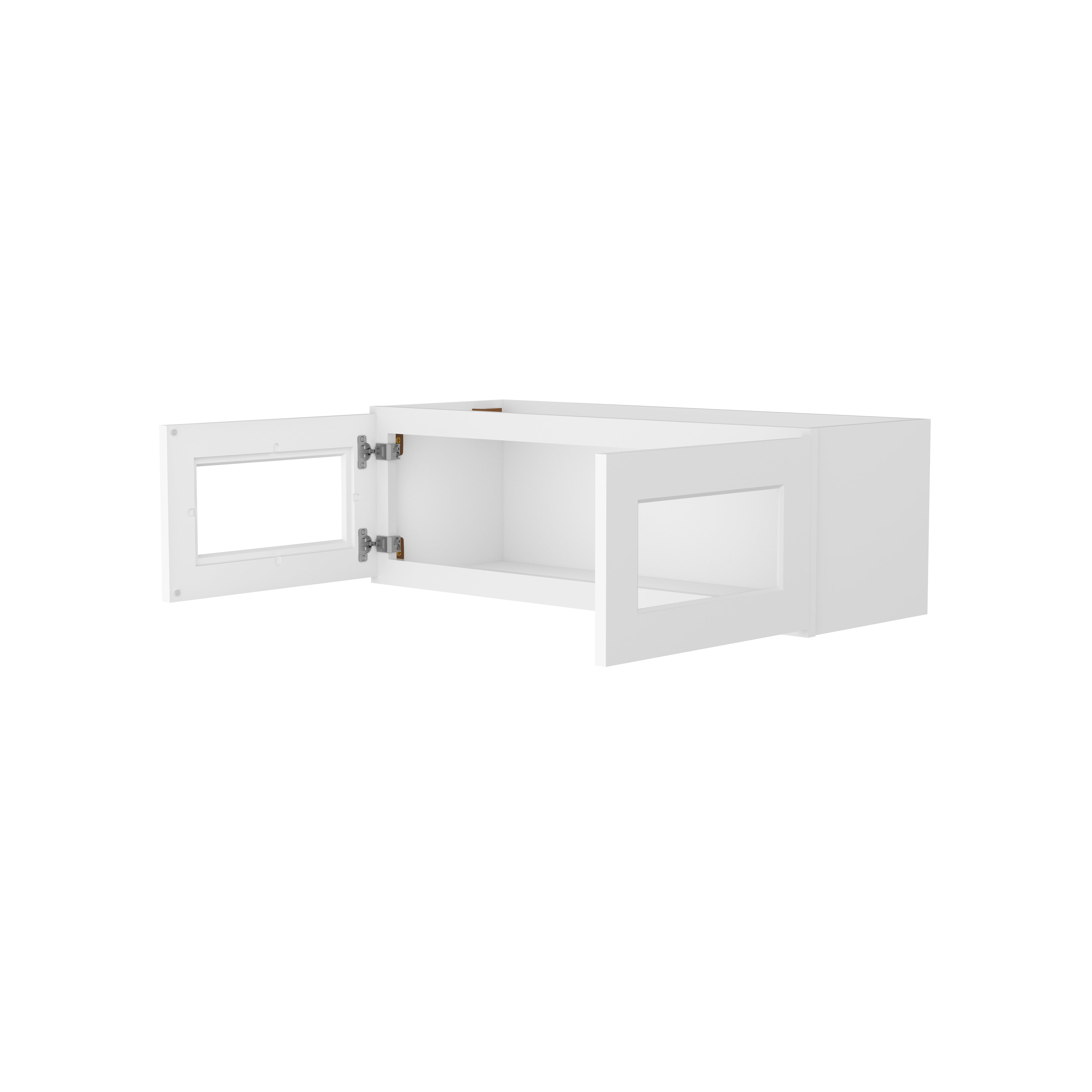 Easy-DIY 36-in W x 12-in D x 12-in H in Shaker White Ready to Assemble Wall Kitchen Cabinet Glass NOT Included