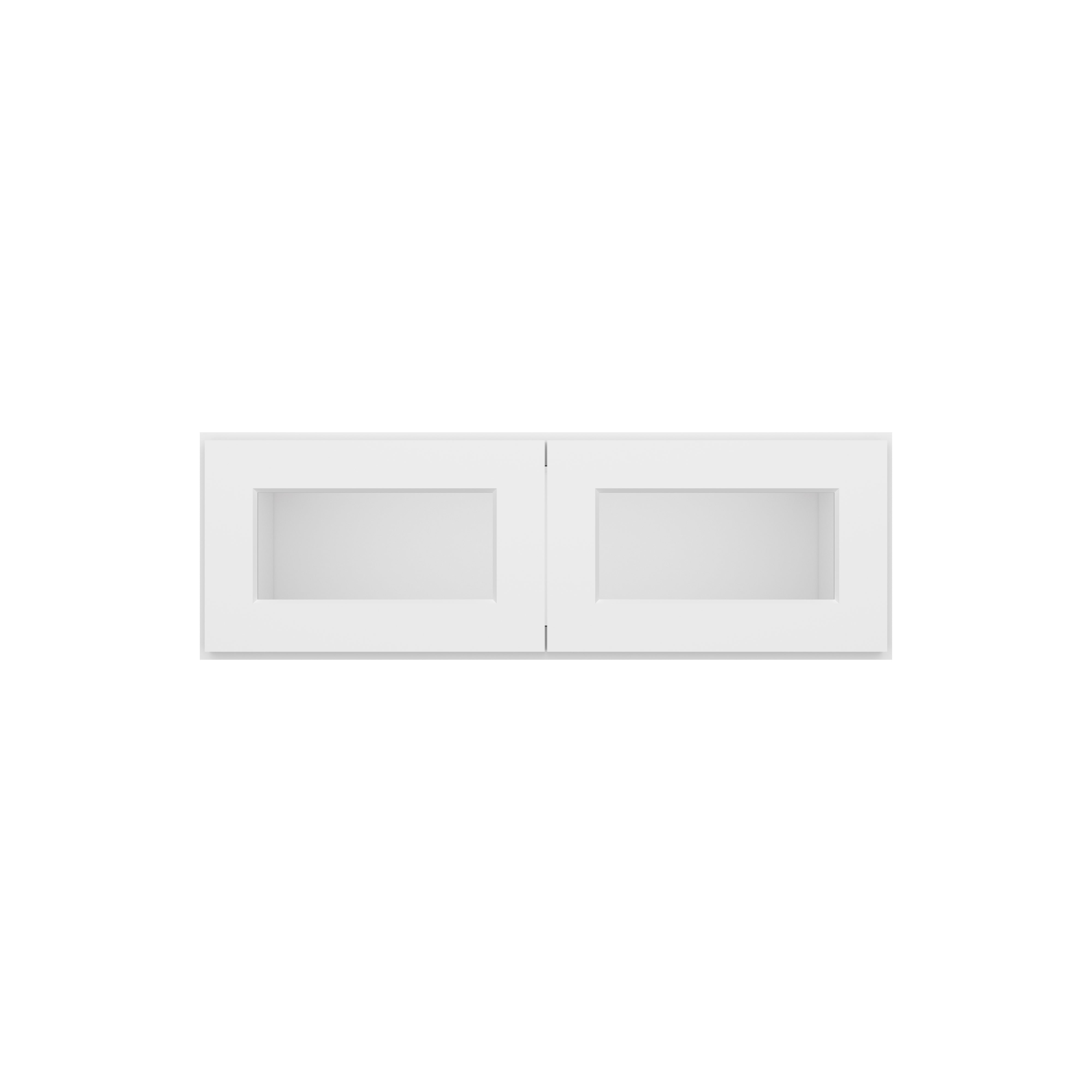 Easy-DIY 36-in W x 12-in D x 12-in H in Shaker White Ready to Assemble Wall Kitchen Cabinet Glass NOT Included