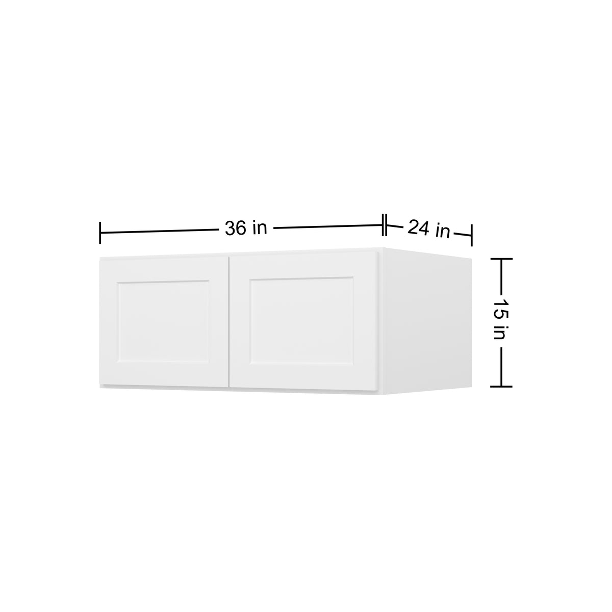 HOMLUX Easy-DIY 36-in W x 24-in D x 15-in H in Shaker White Ready to Assemble Wall Refrigerator Kitchen Cabinet with 2 Doors