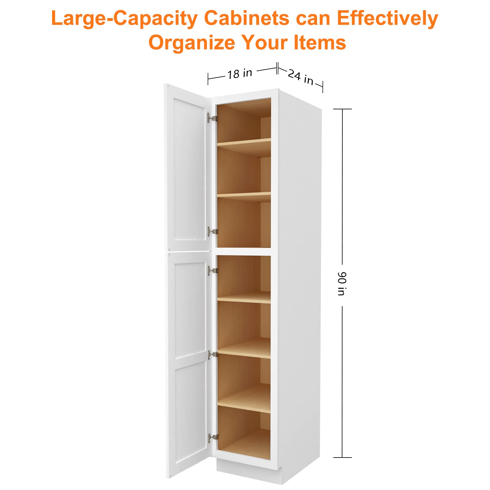 90" Modern Tall Storage Cabinets