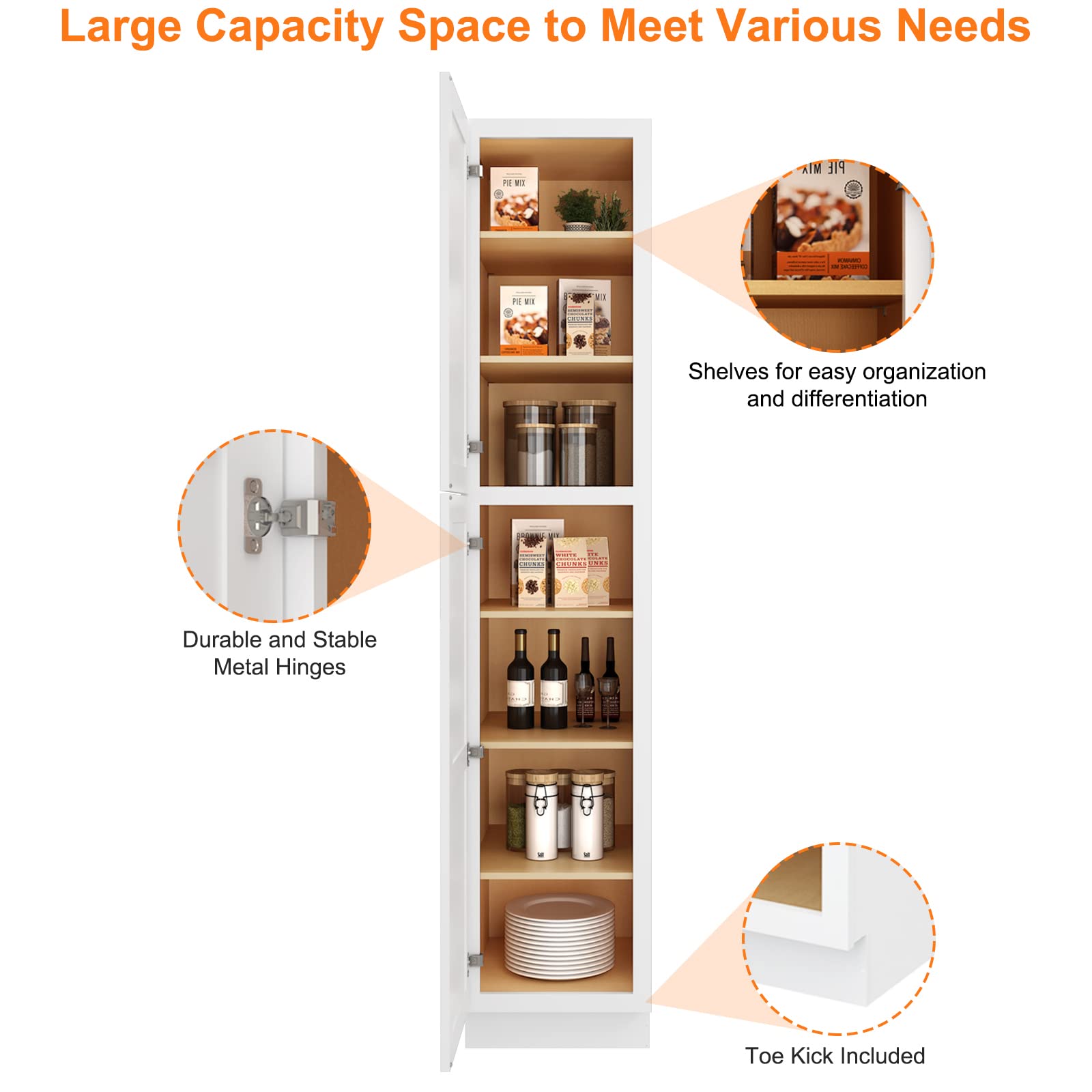 90" Modern Tall Storage Cabinets