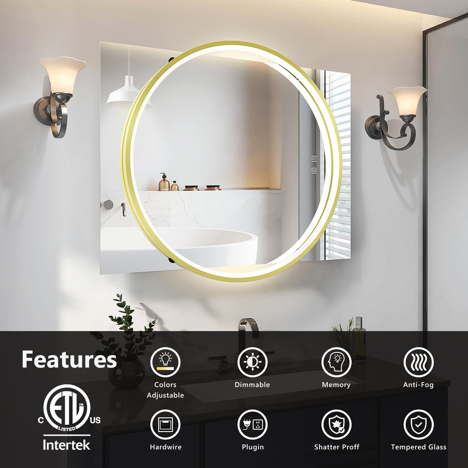 Square & Round Integrated LED Bathroom Mirror