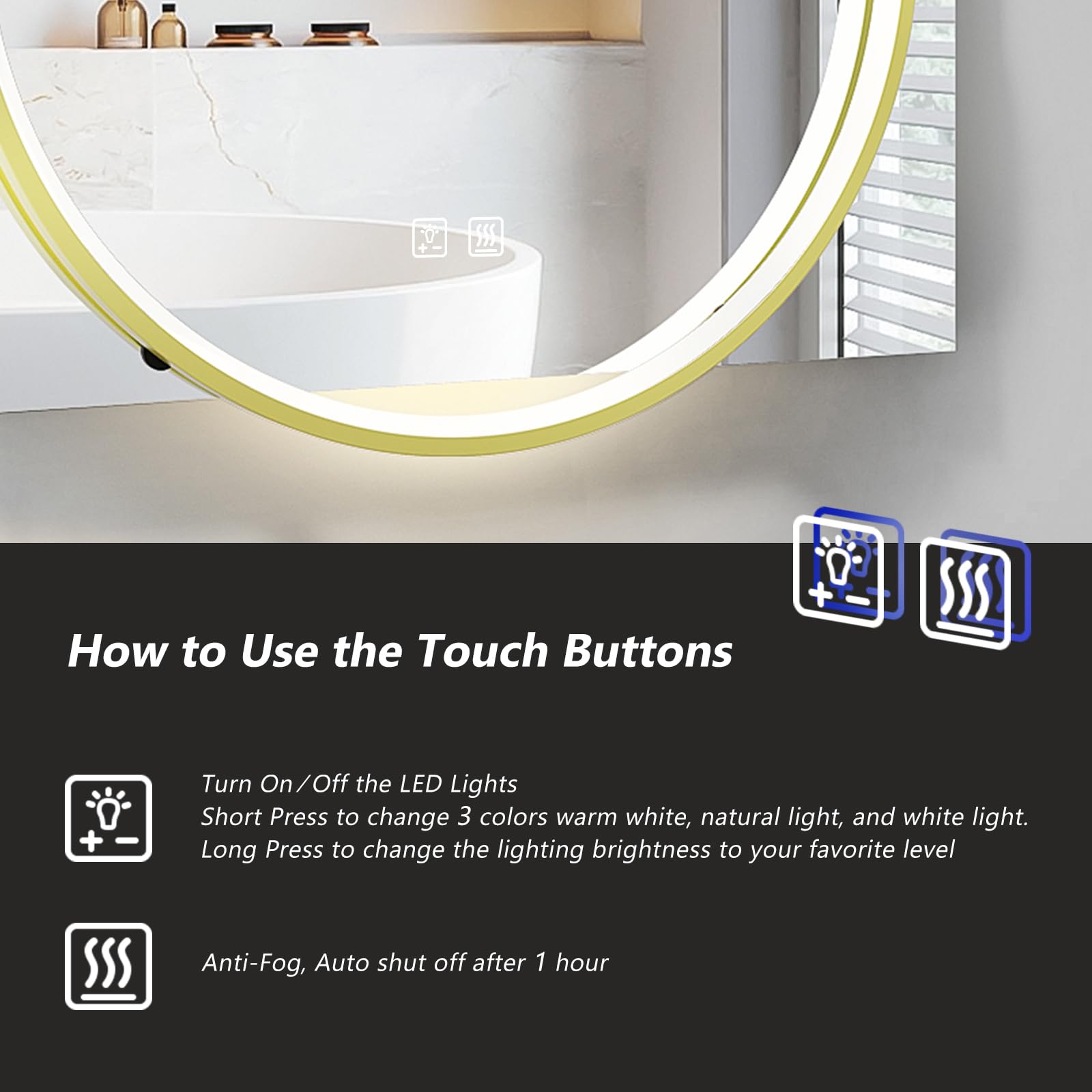 Square & Round Integrated LED Bathroom Mirror