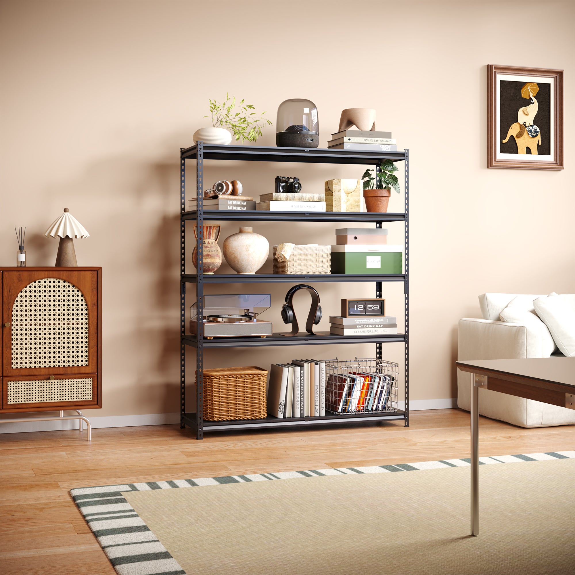 5-Tier Adjustable Heavy Duty Metal Shelving Unit