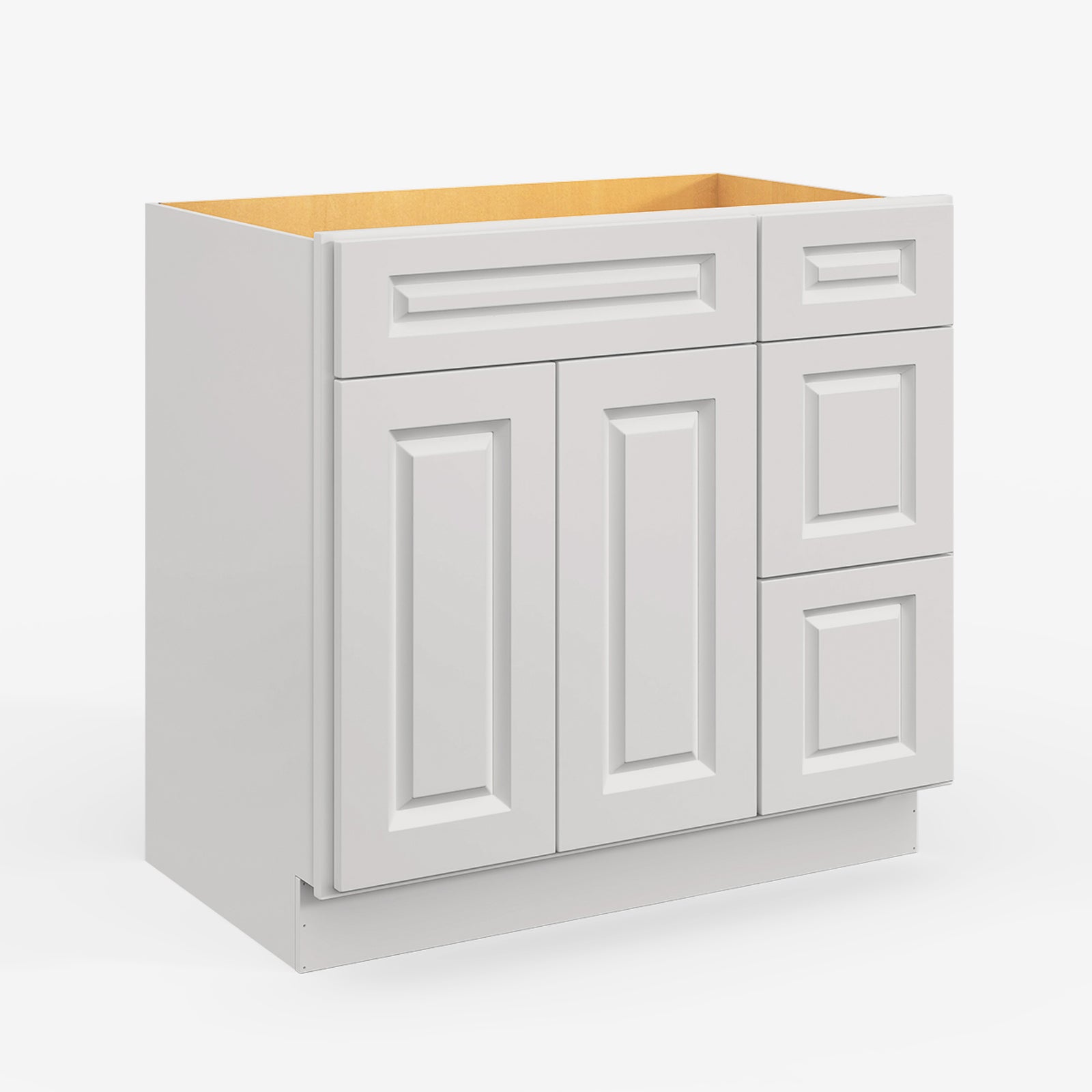 V Series One Left Door Three Drawer Bathroom Vanity Base Cabinet, Kitchen Cabinet