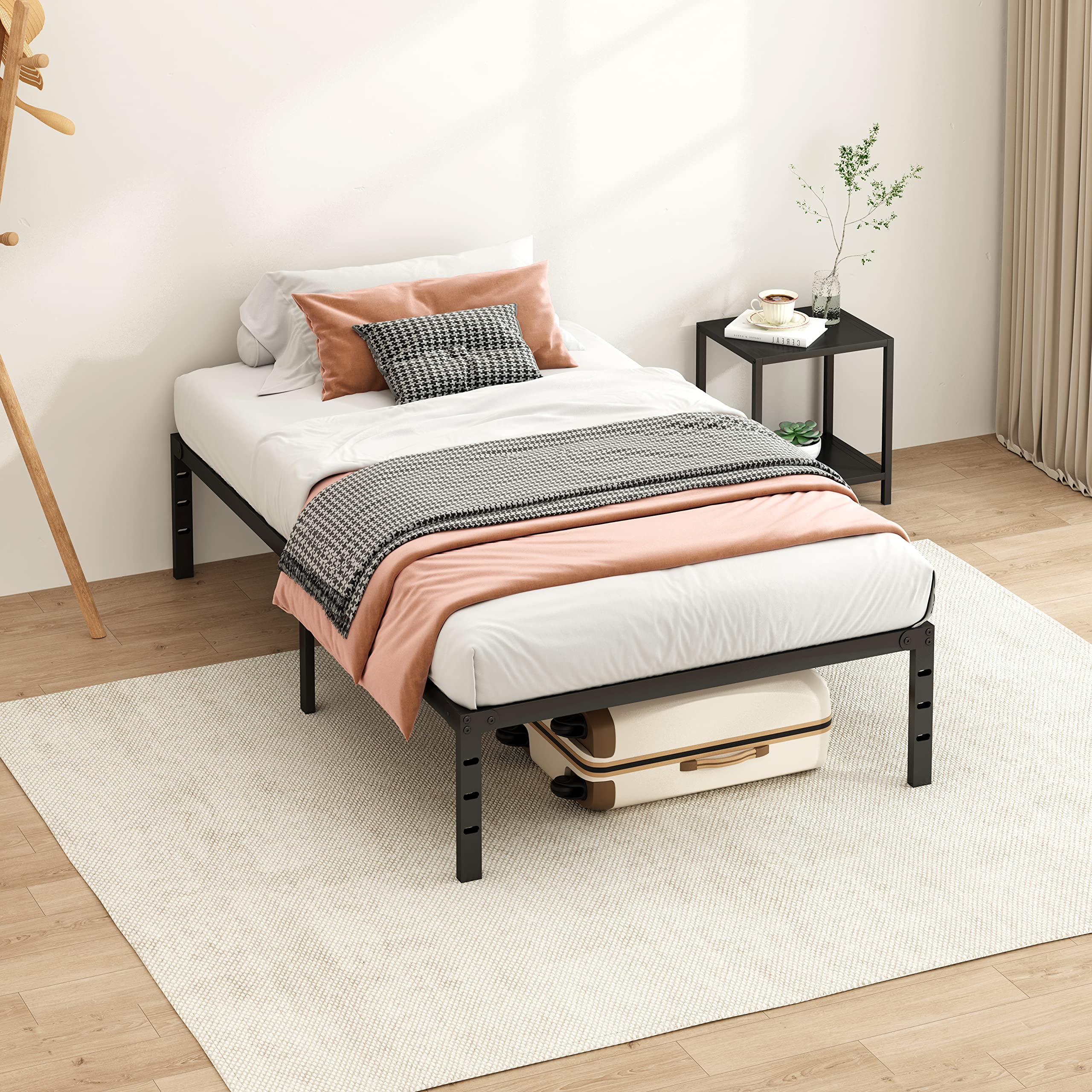 Twin Metal Platform Bed Frame,No Box Spring Needed