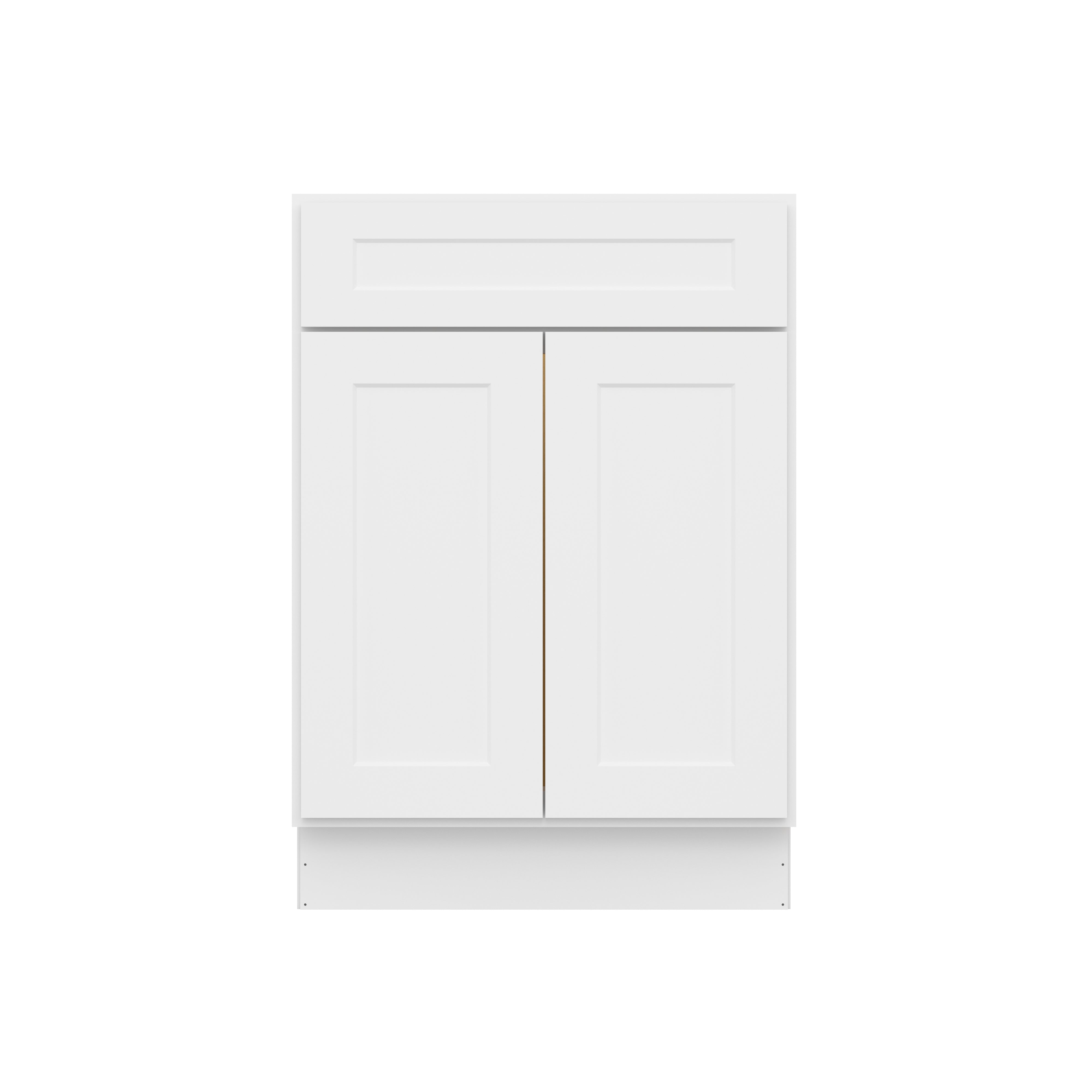 Camlock 24 in. W. x 21 in. D x 34.5 in. H Ready to Assemble Bath Vanity Cabinet without Top in Shaker White