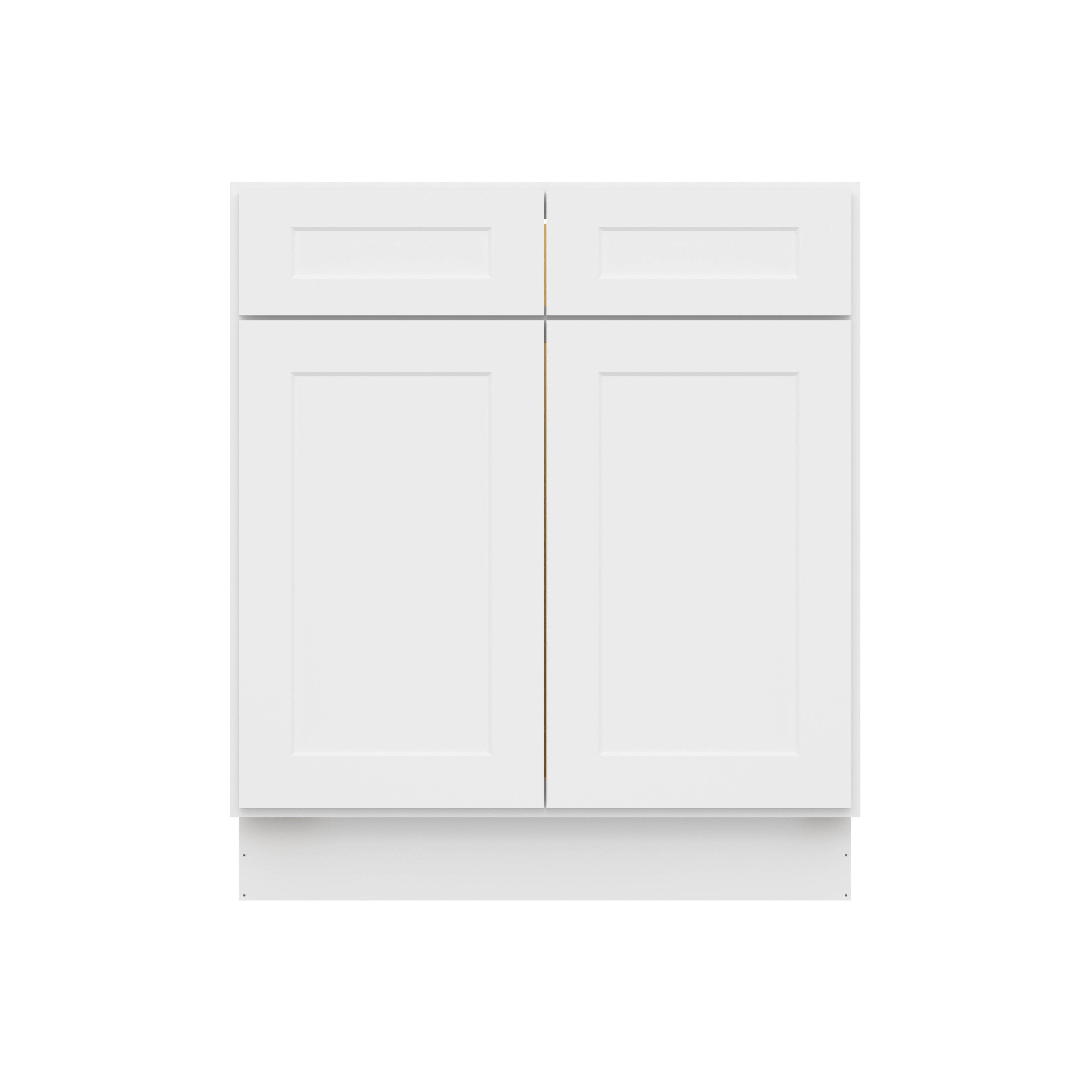 Camlock 30 in. W x 21 in. D x 34.5 in. H Ready to Assemble Bath Vanity Cabinet without Top in Shaker White
