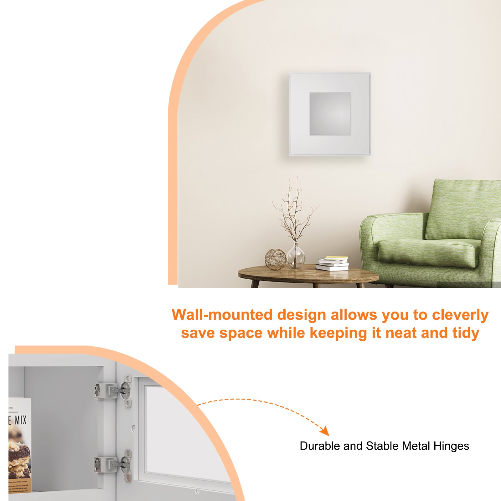 12"D*12"W*12"H Birch Solid Wood Medicine Cabinet Wall Mounted W1212GD