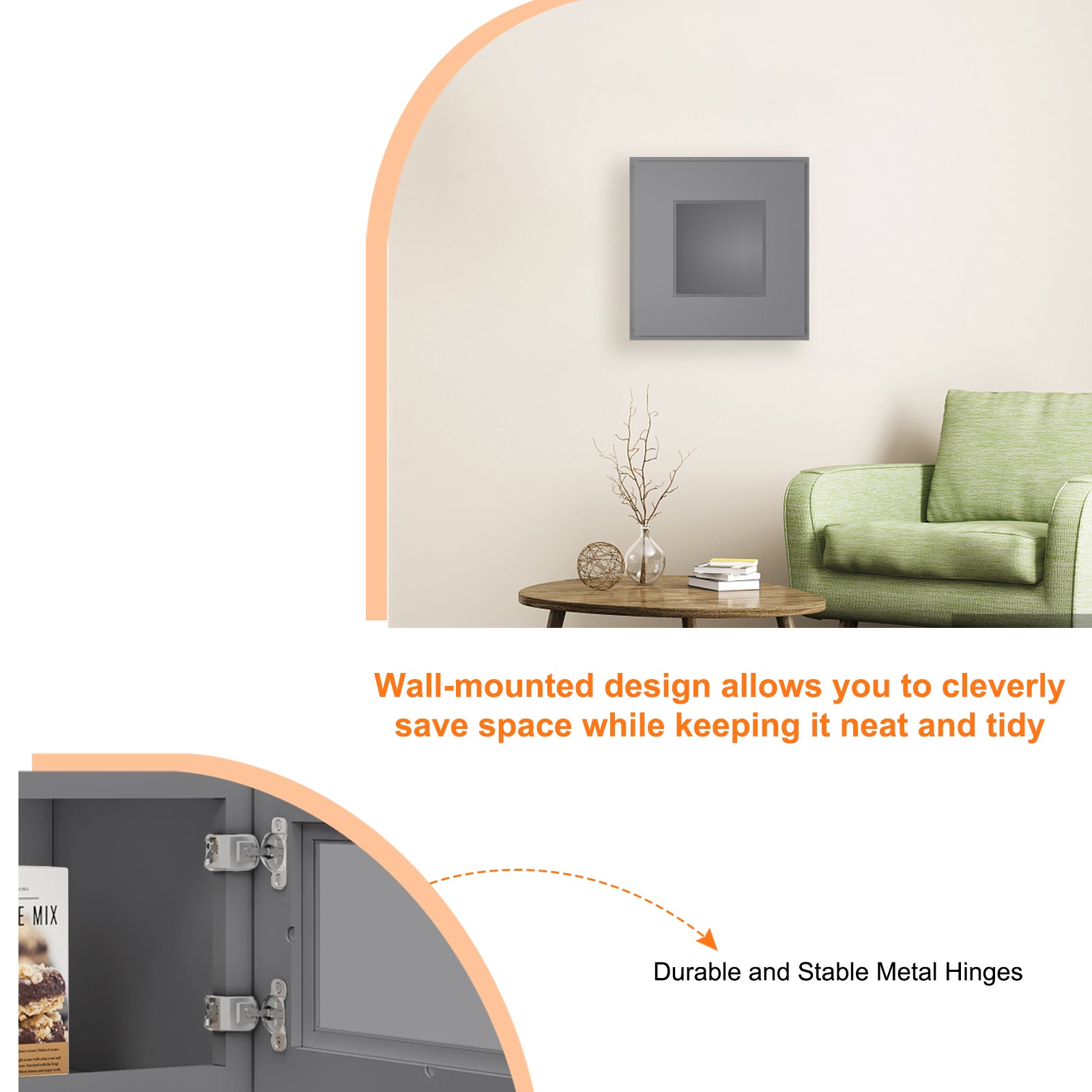 12"D*12"W*12"H Birch Solid Wood Medicine Cabinet Wall Mounted W1212GD