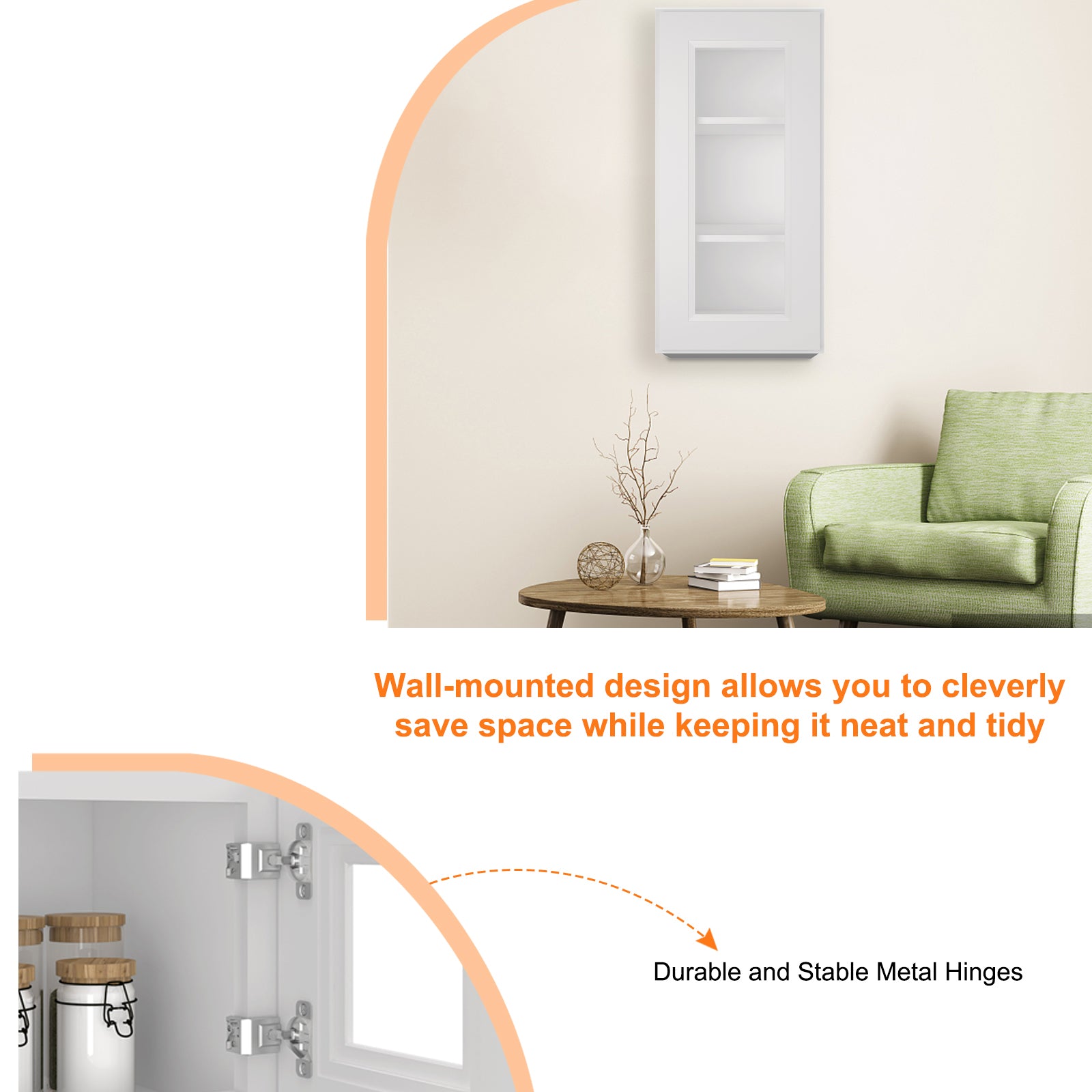 12"D*15"W*30"H Birch Solid Wood Medicine Cabinet Wall Mounted W1530GD