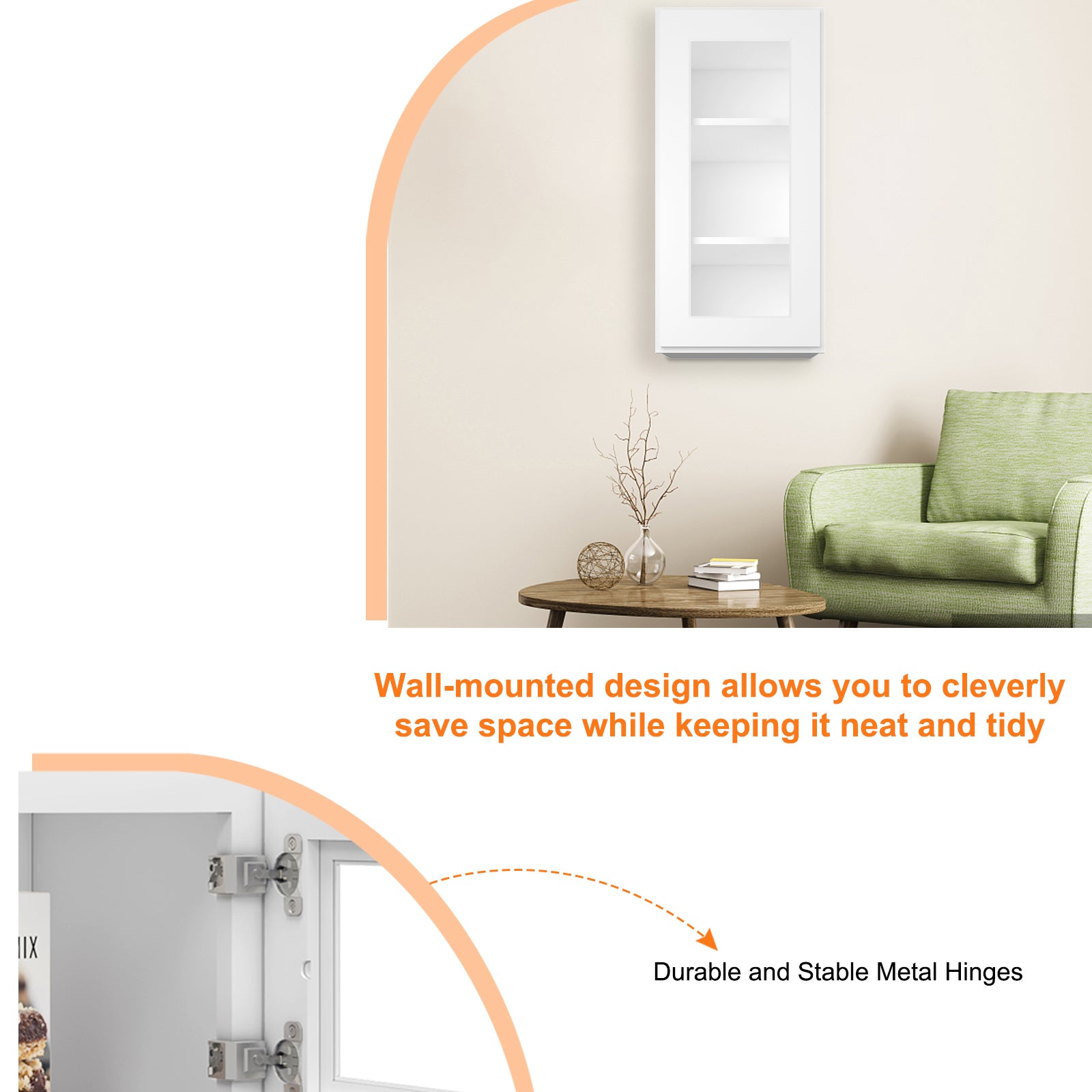 12"D*15"W*30"H Birch Solid Wood Medicine Cabinet Wall Mounted W1530GD