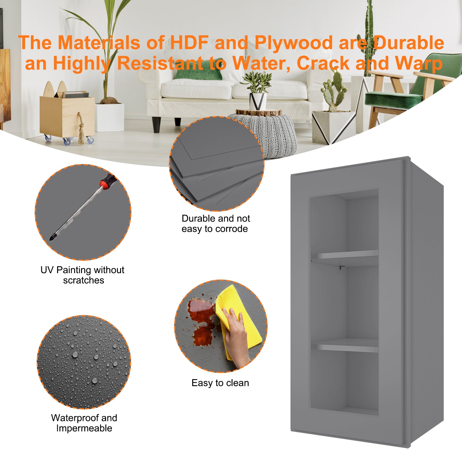 12"D*15"W*36"H Birch Solid Wood Medicine Cabinet Wall Mounted W1536GD