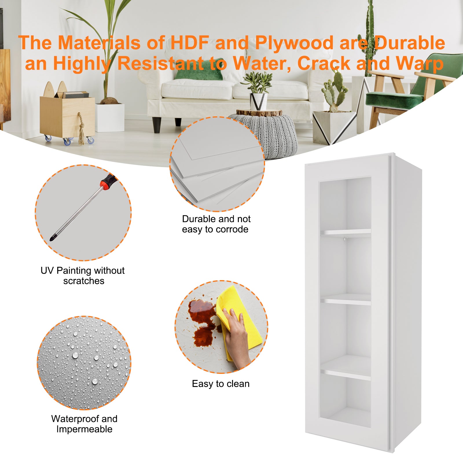 12"D*15"W*42"H Birch Solid Wood Medicine Cabinet Wall Mounted W1542GD