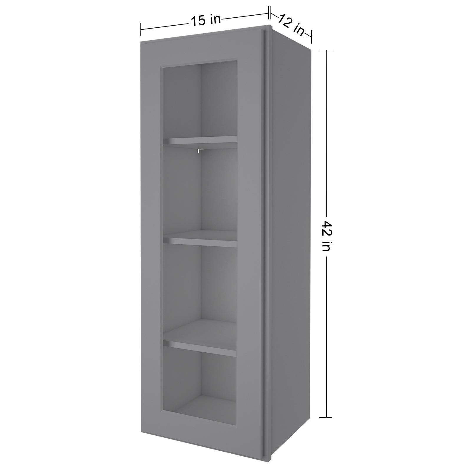 12"D*15"W*42"H Birch Solid Wood Medicine Cabinet Wall Mounted W1542GD