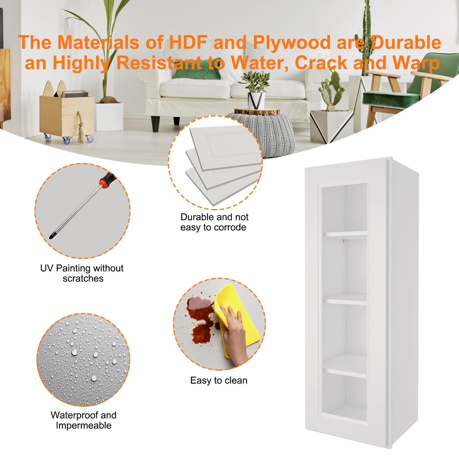 12"D*15"W*42"H Birch Solid Wood Medicine Cabinet Wall Mounted W1542GD