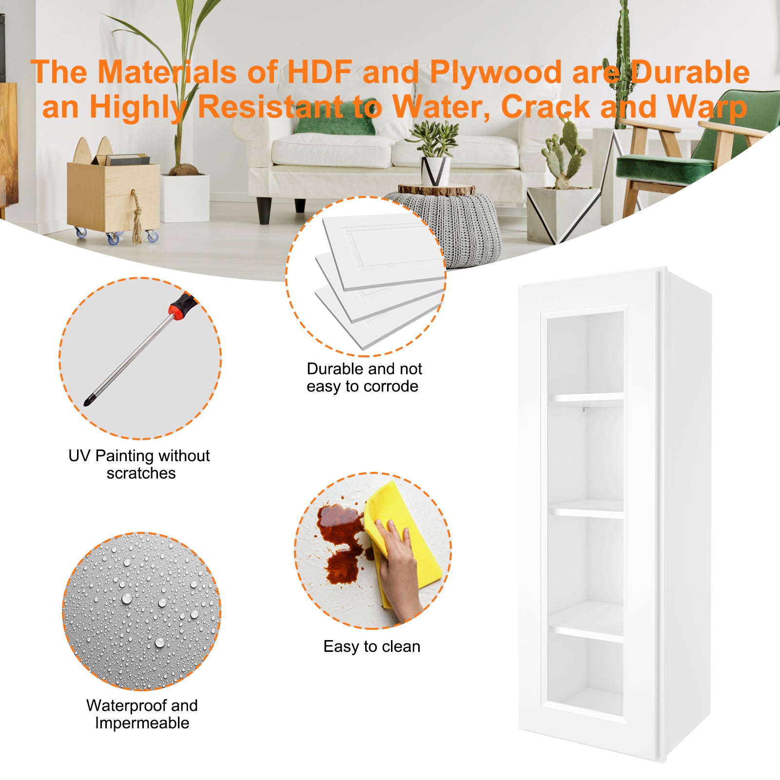 12"D*15"W*42"H Birch Solid Wood Medicine Cabinet Wall Mounted W1542GD