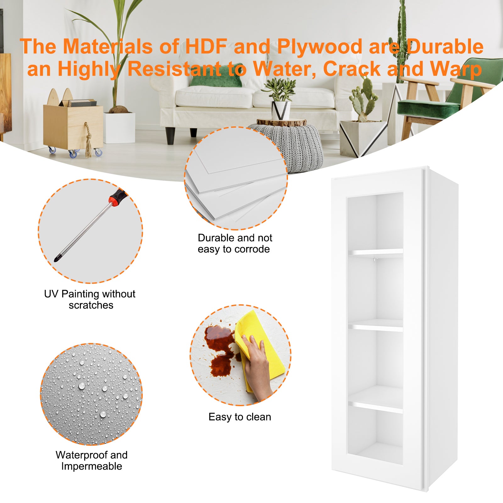 12"D*15"W*42"H Birch Solid Wood Medicine Cabinet Wall Mounted W1542GD