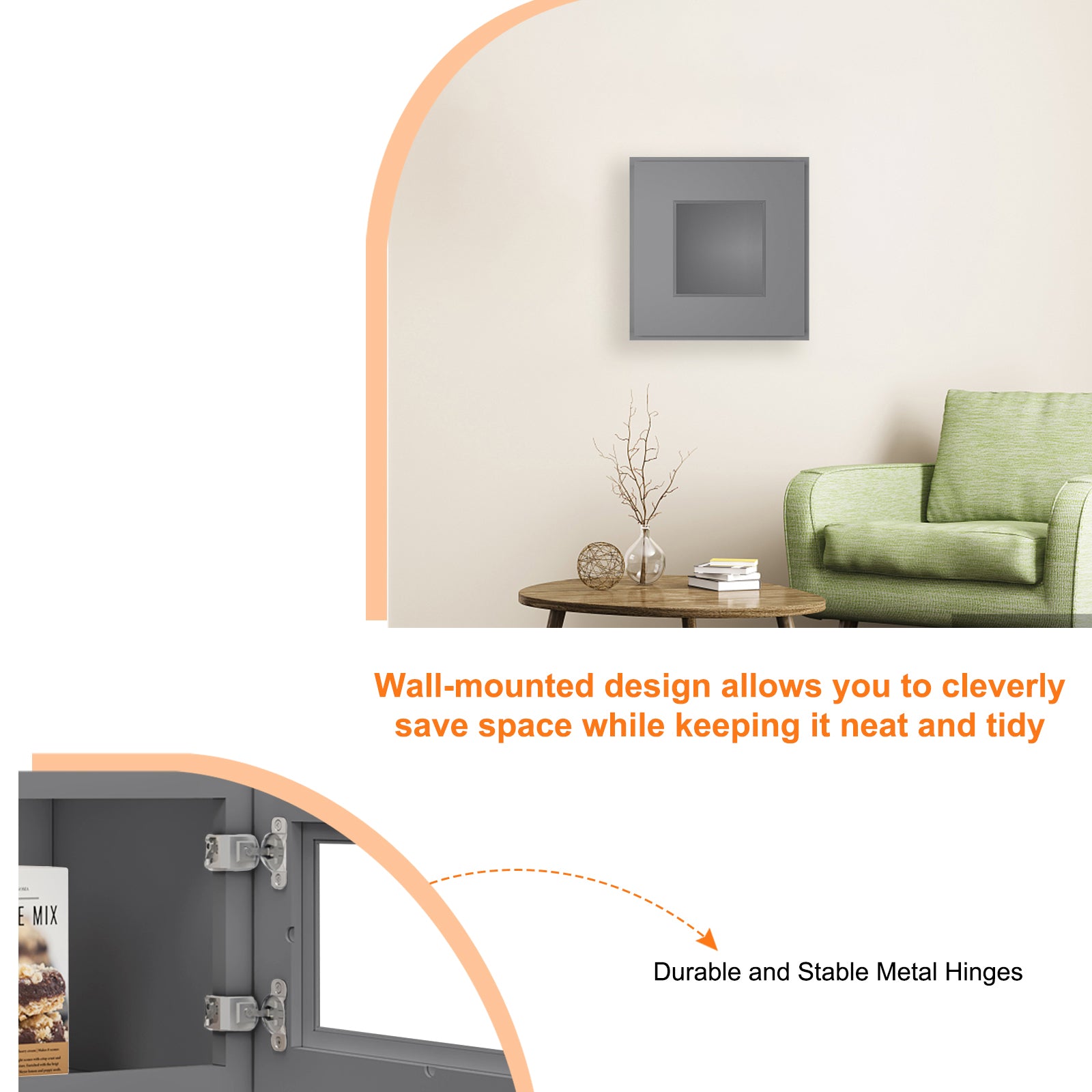 12"D*18"W*12"H Birch Solid Wood Medicine Cabinet Wall Mounted W1812GD