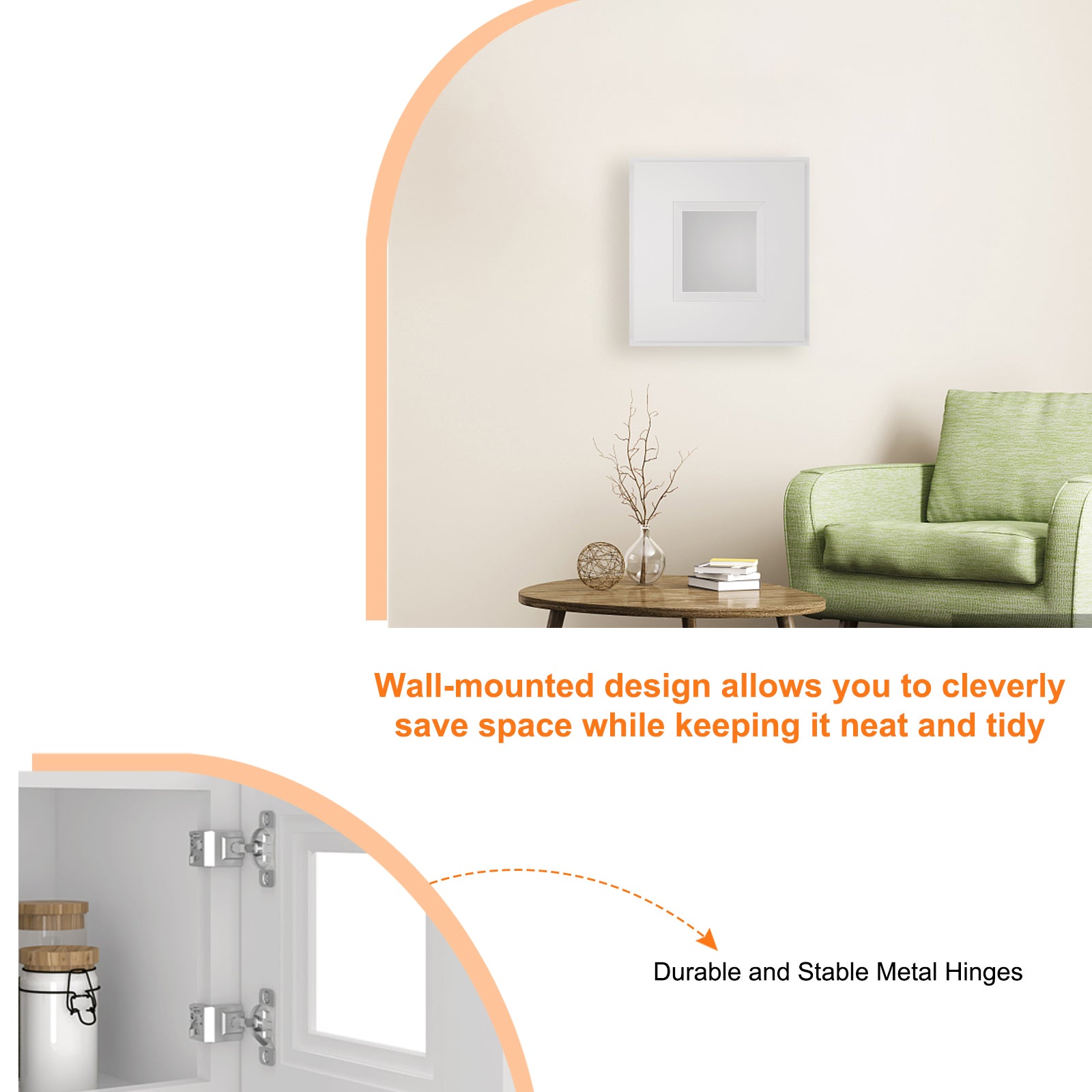 12"D*21"W*12"H Birch Solid Wood Medicine Cabinet Wall Mounted W2112GD